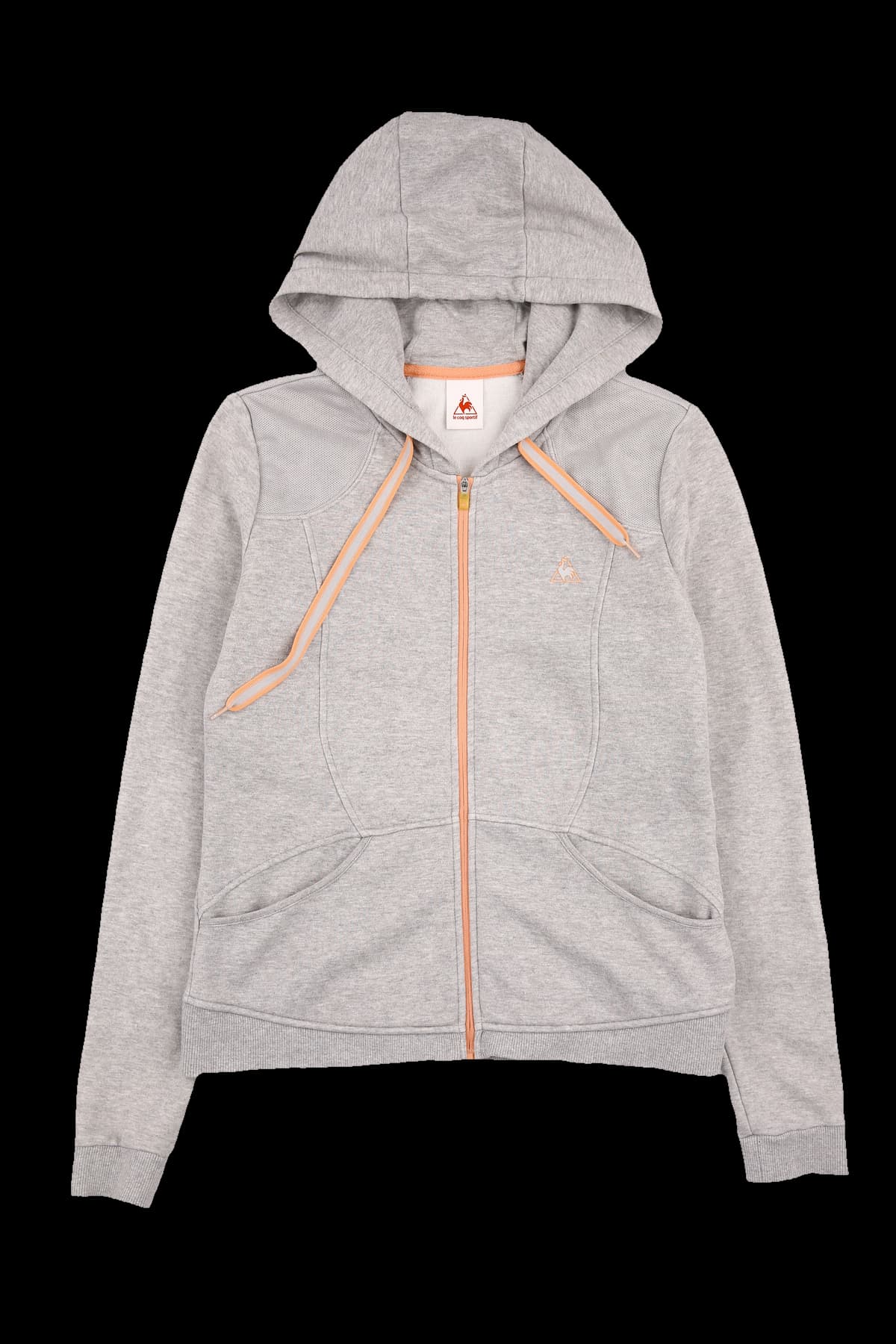 배색 후드 집업