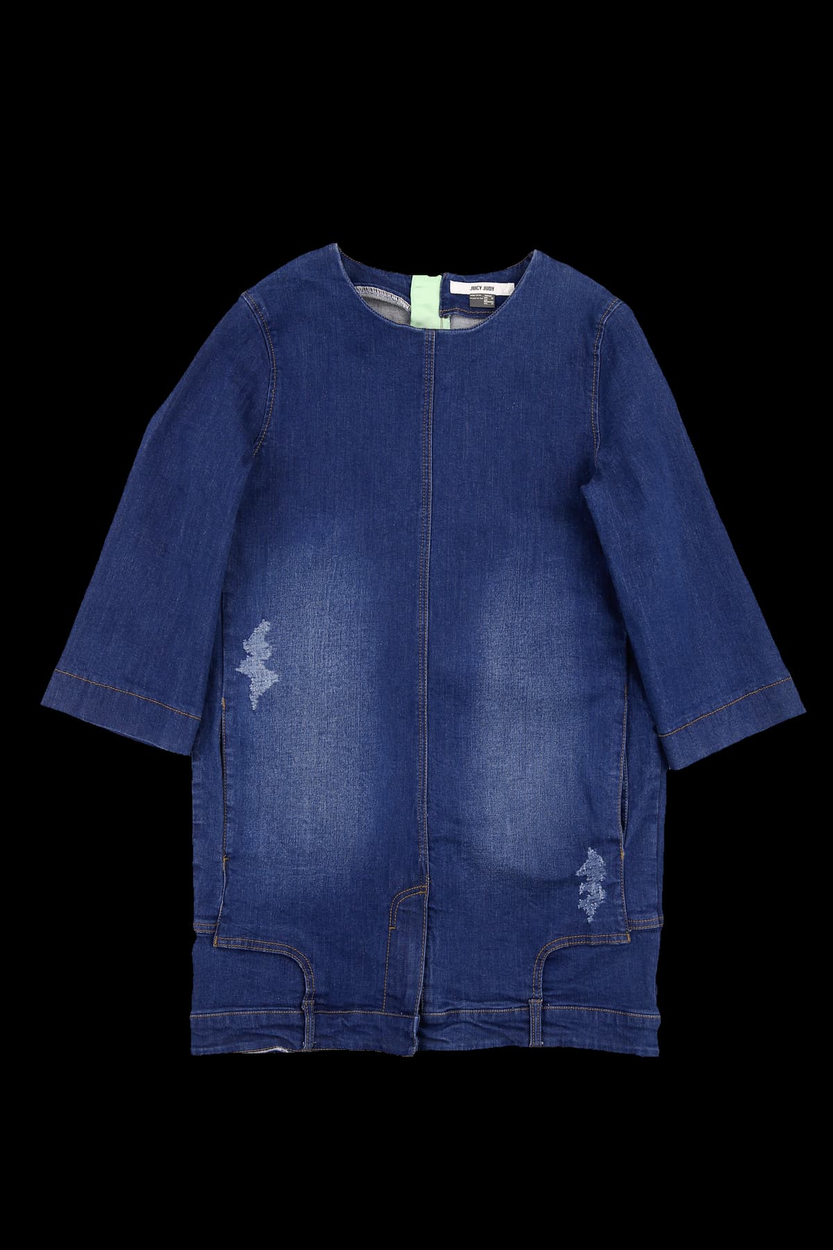 홀로그램 로고 데님 원피스