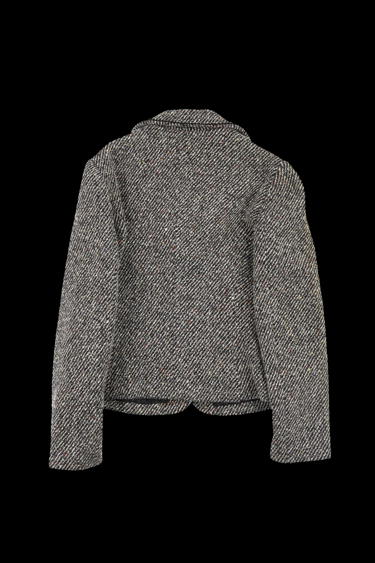 카라 트위드 크롭 재킷