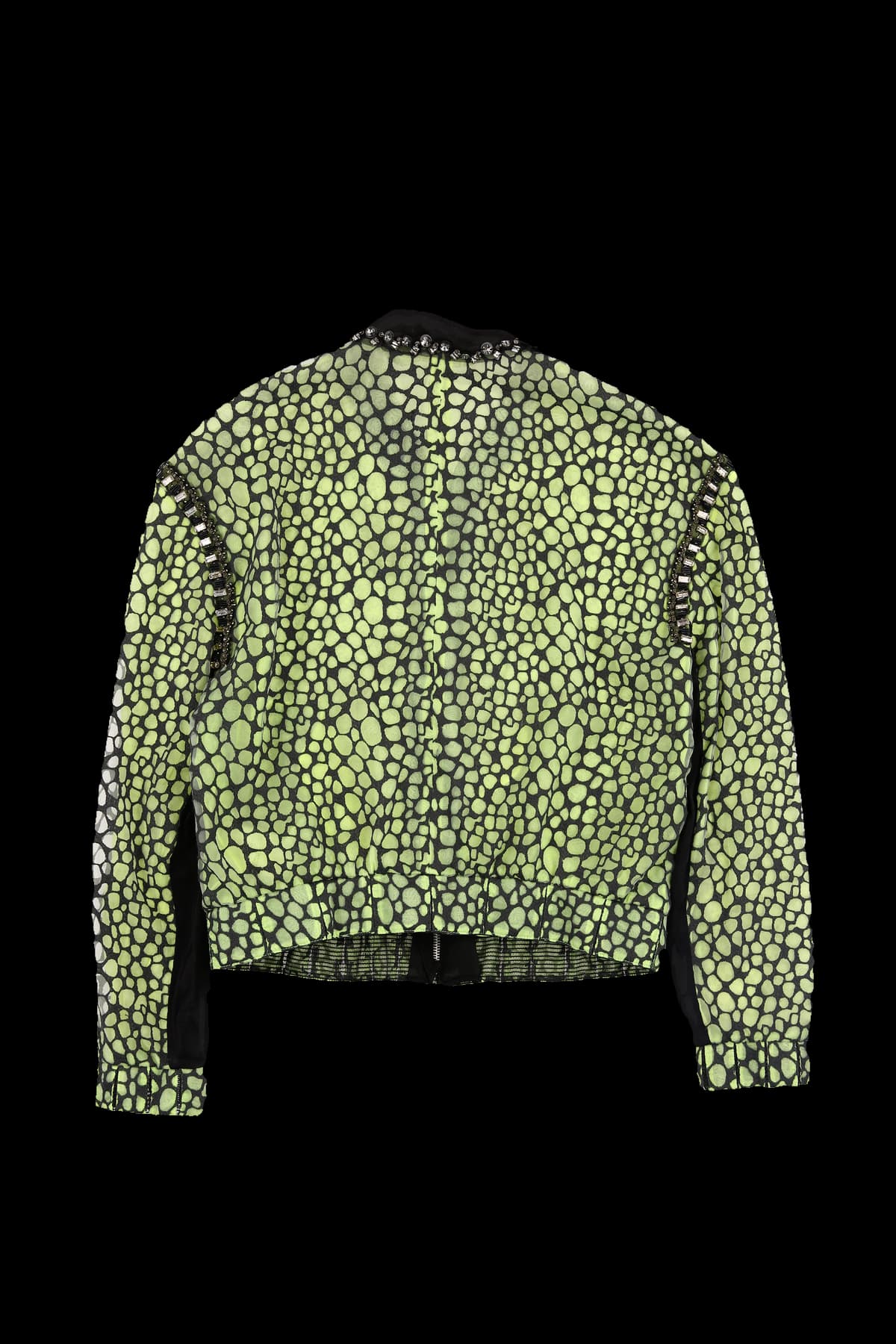 큐빅 라인 배색 자켓