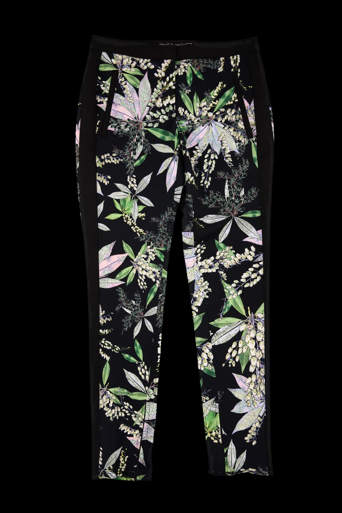 플로럴 밑단 트임 팬츠