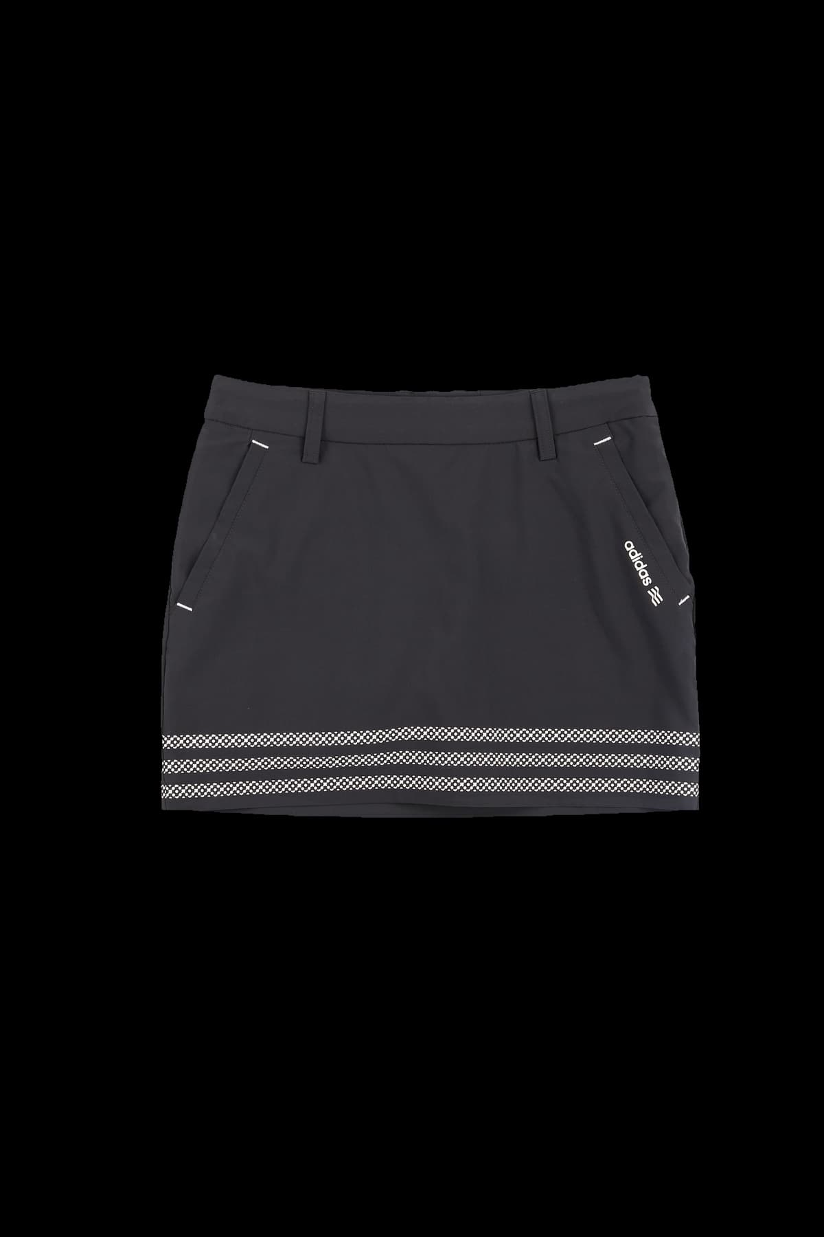 배색 라인 포인트 스커트