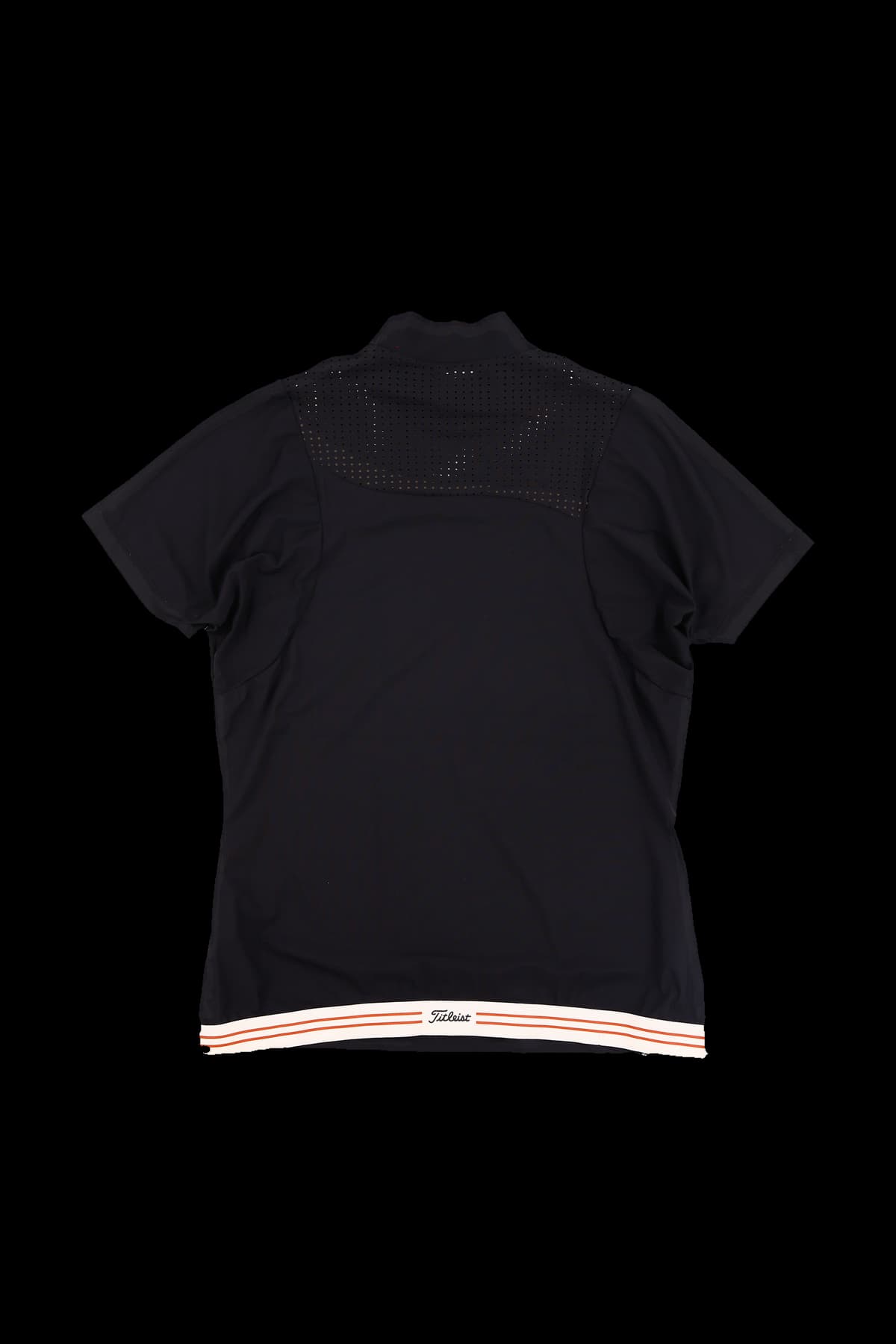 배색 라인 펀칭 하프넥 반팔 티셔츠