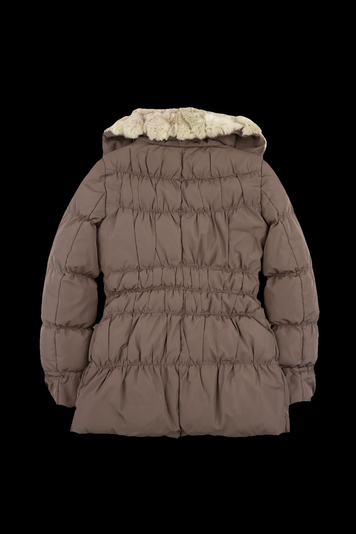 토끼털 배색 스트링 패딩