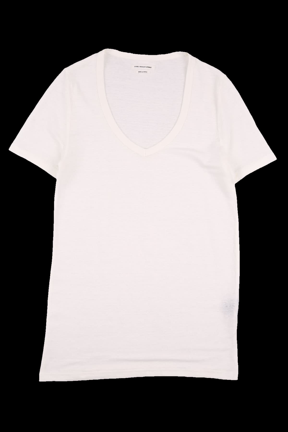 딥 넥 반팔 티셔츠