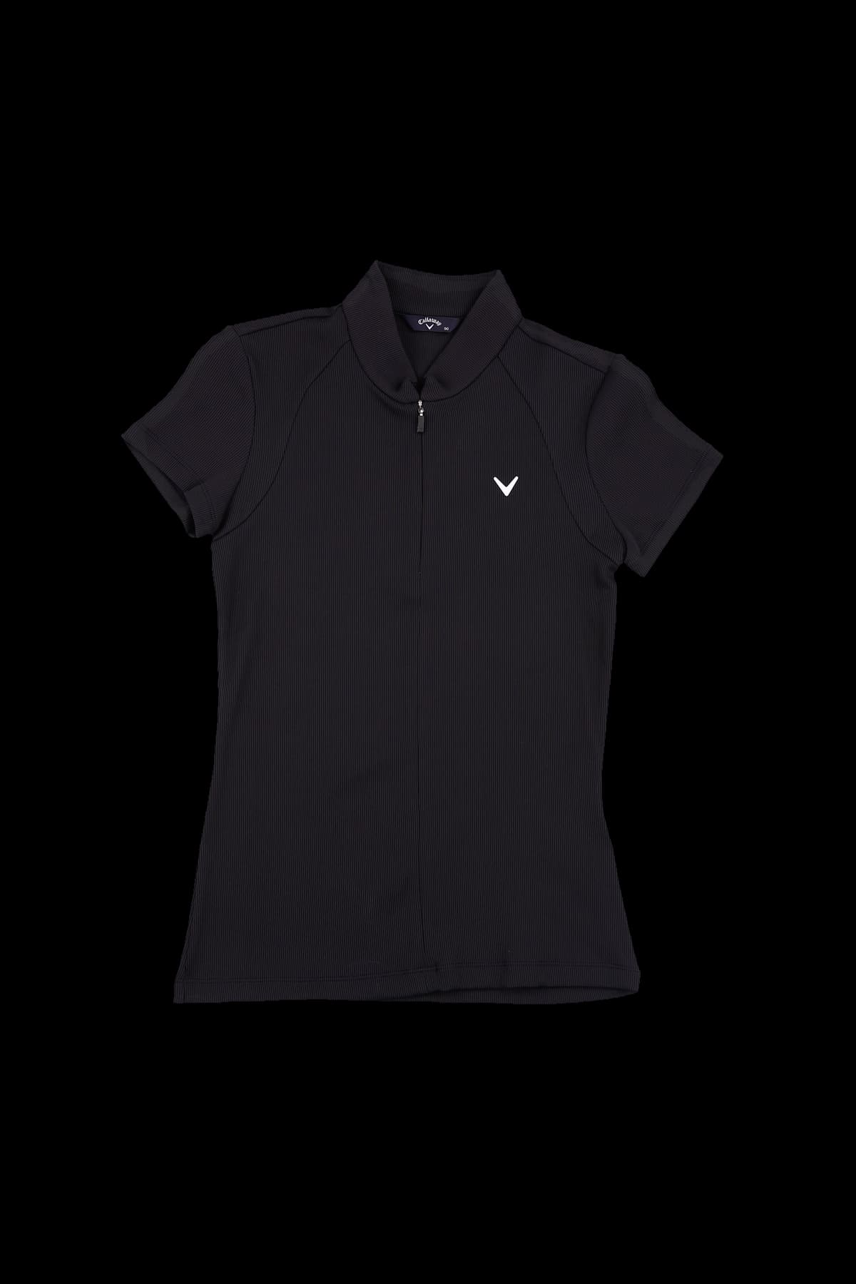 스트레치 하프 집업 반팔 티셔츠