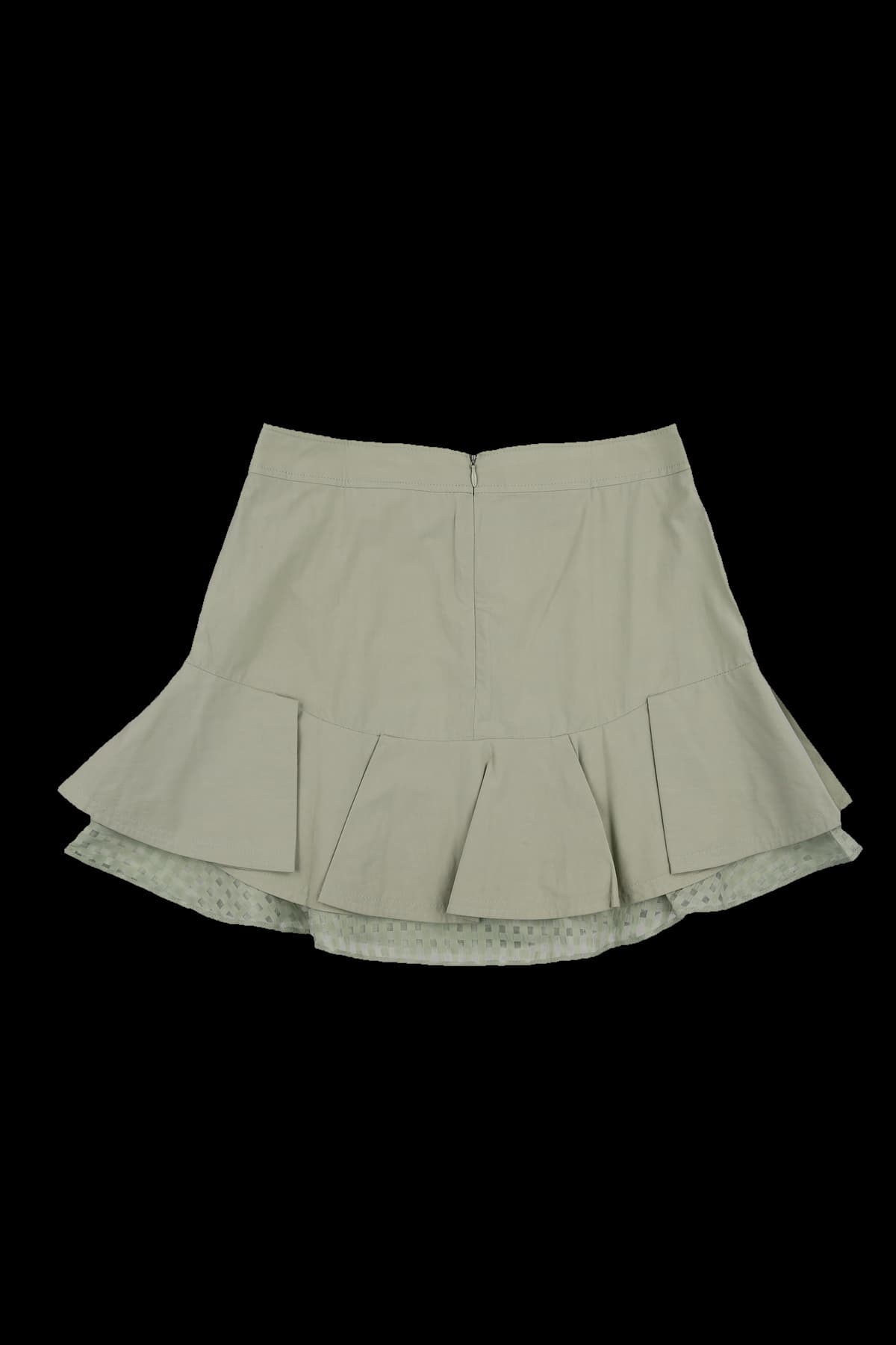 플레어 배색 스커트