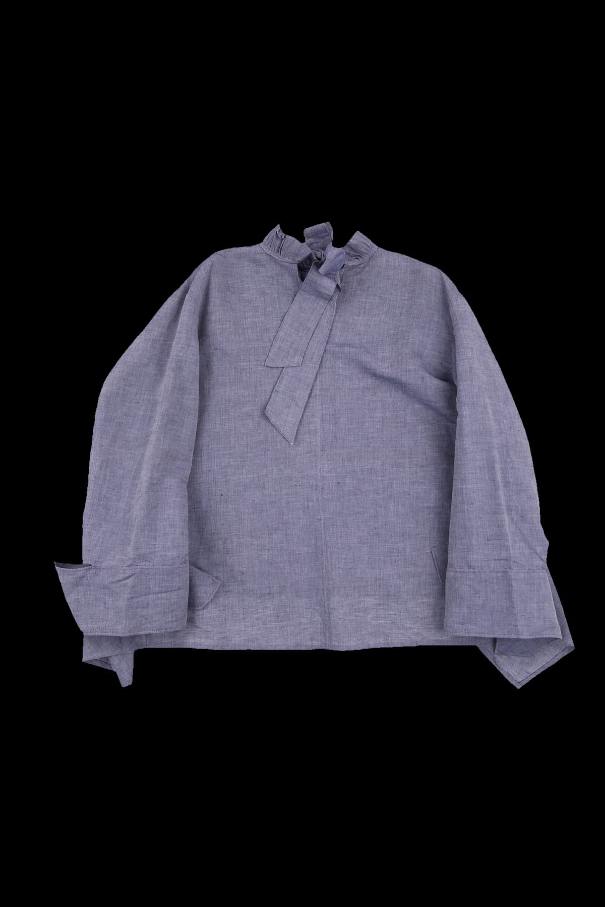 린넨 타이 블라우스