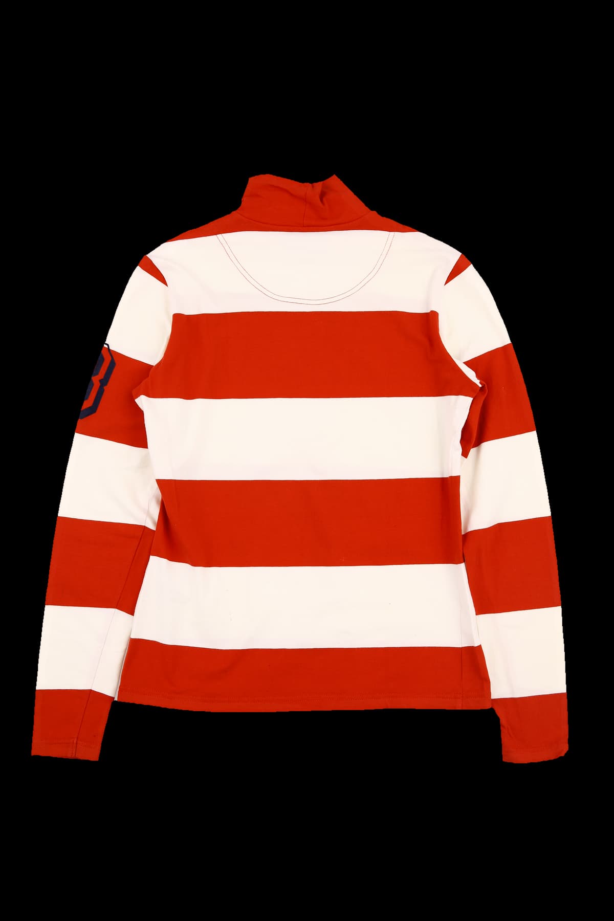 스트라이프 하이넥 티셔츠