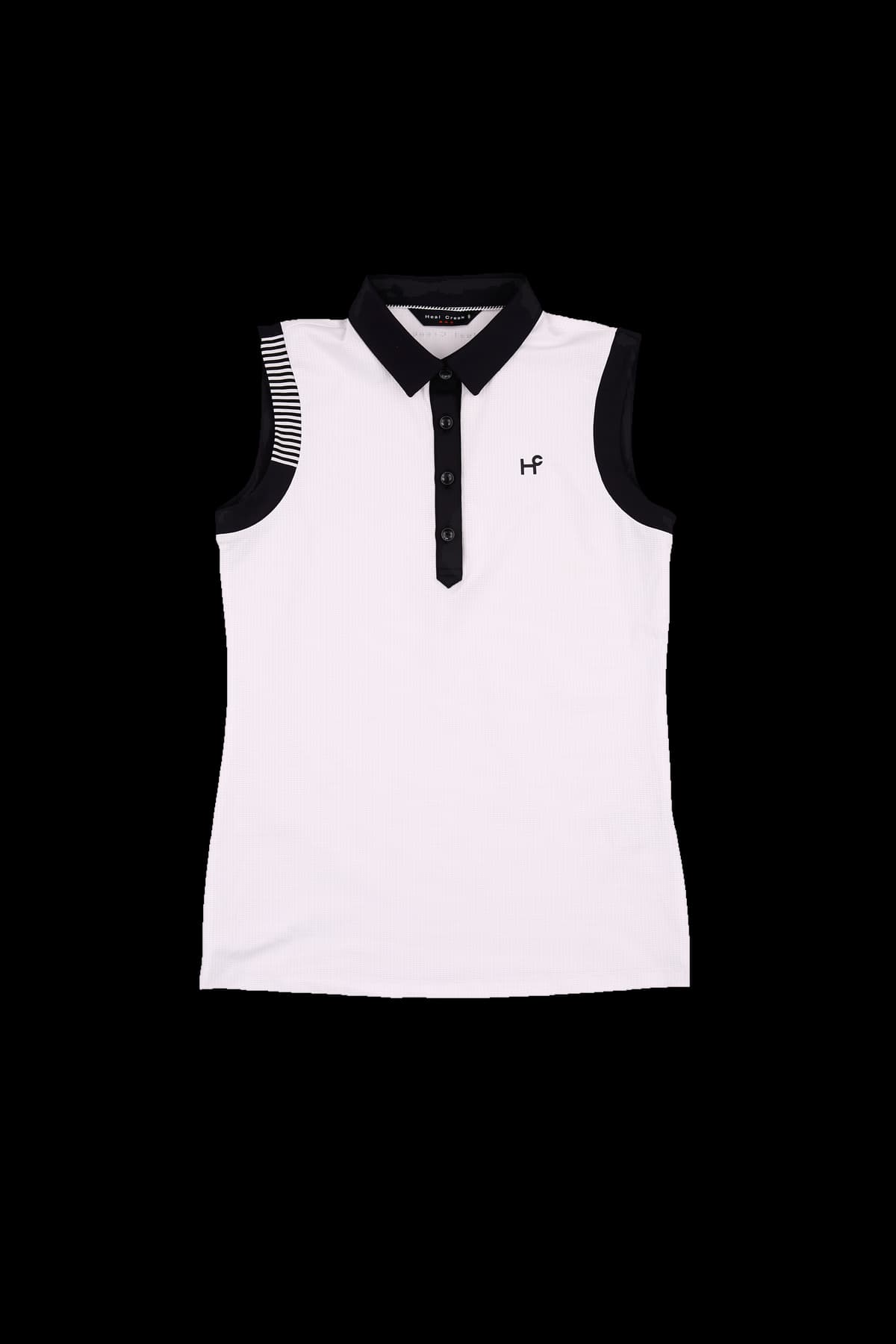 배색 카라 슬리브리스 티셔츠