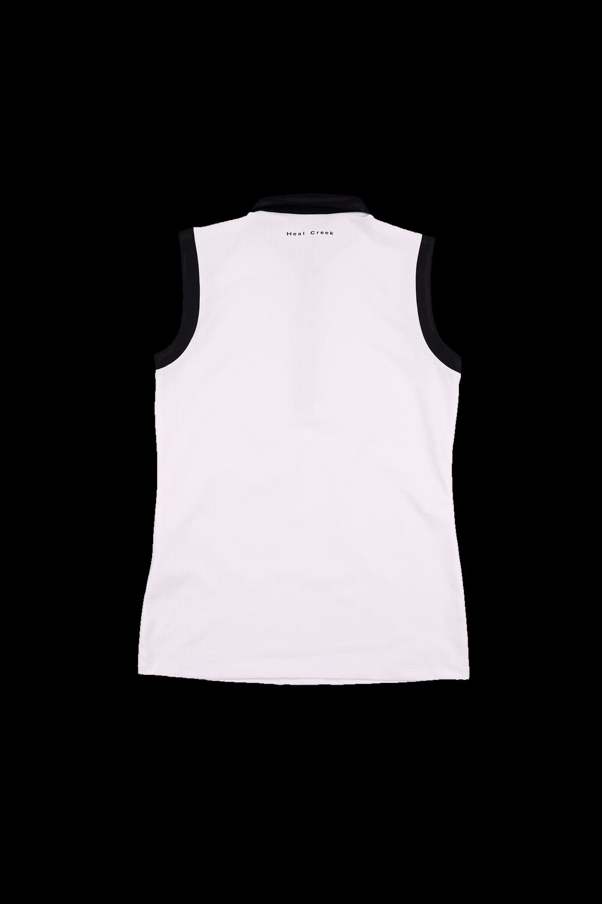 배색 카라 슬리브리스 티셔츠