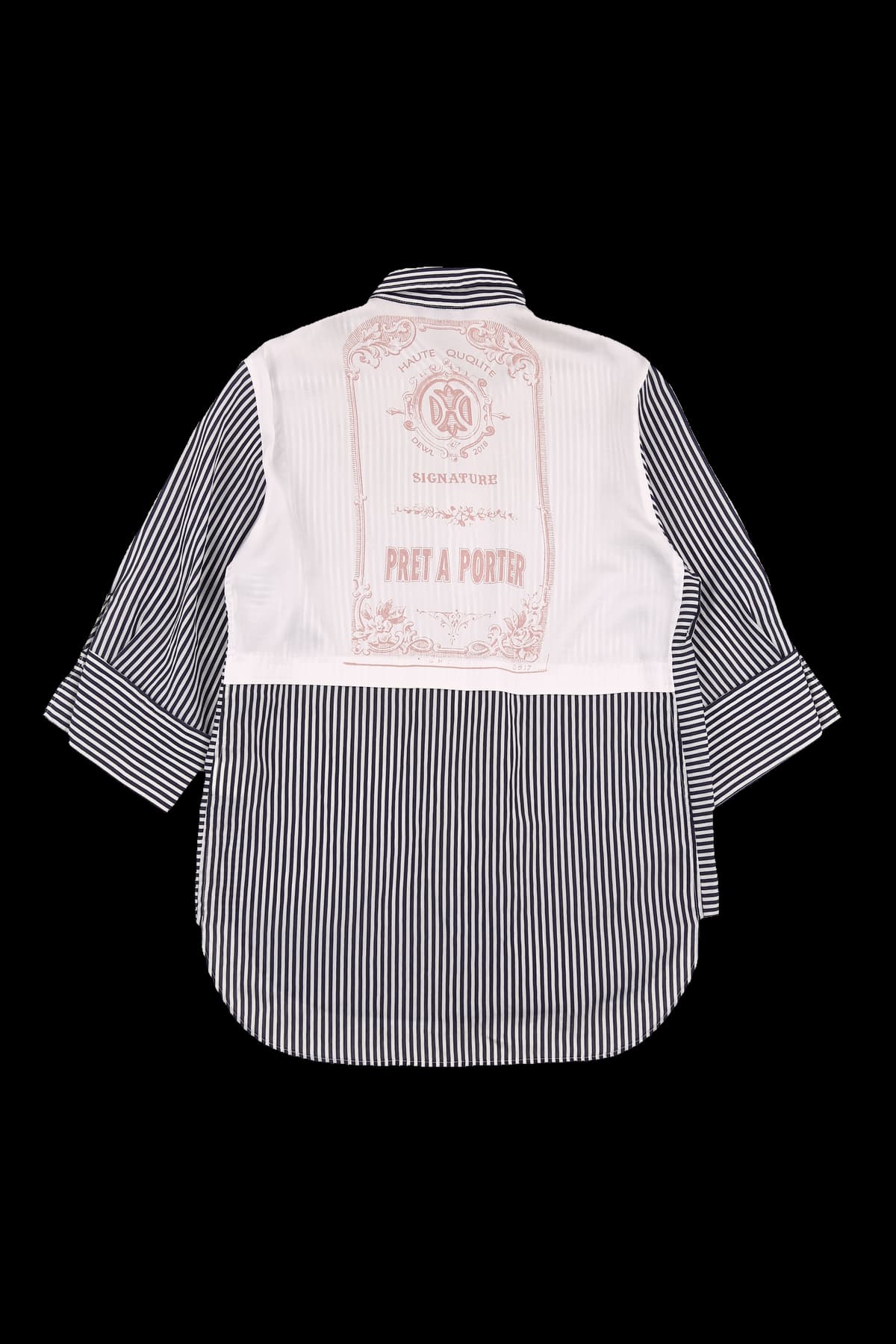 스트라이프 프린팅 셔츠