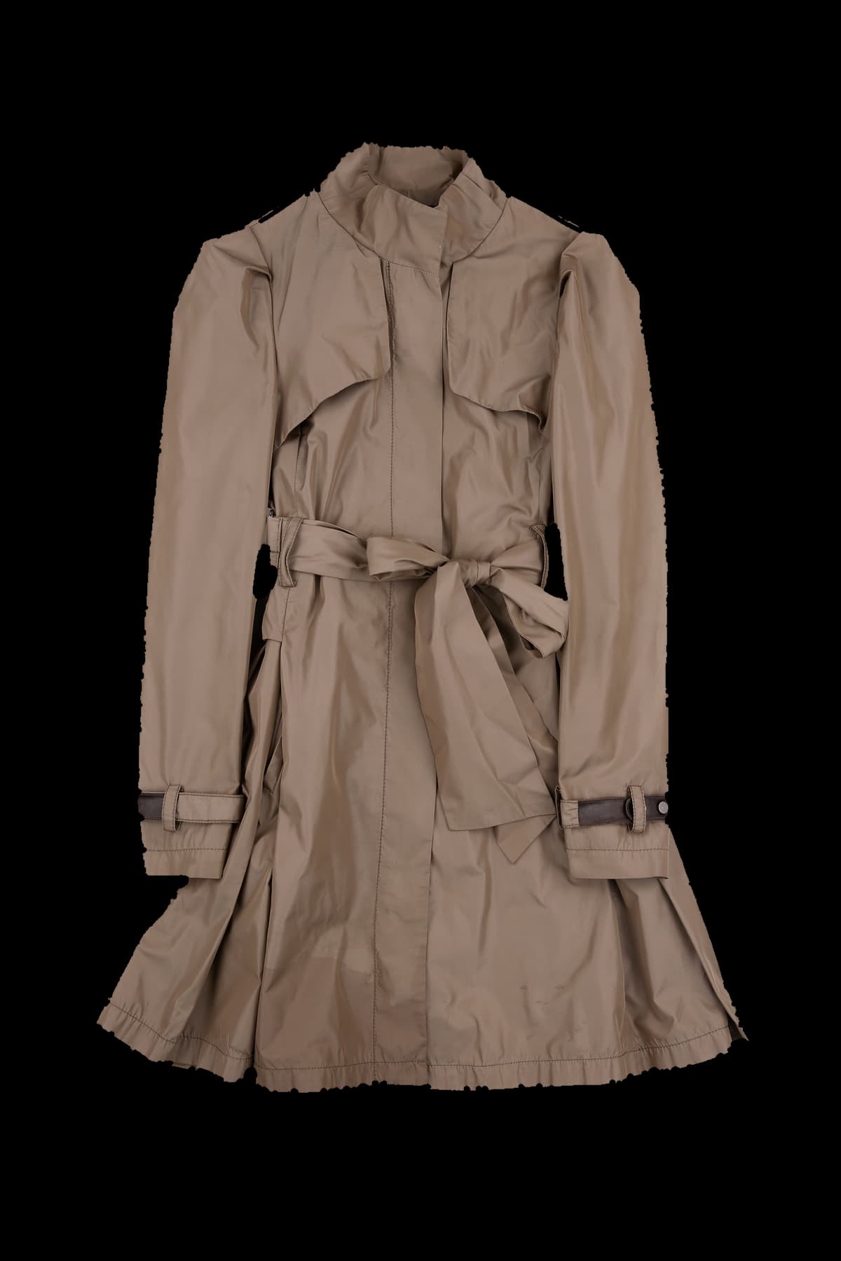 베이직 세미 글로시 미디 트렌치 코트