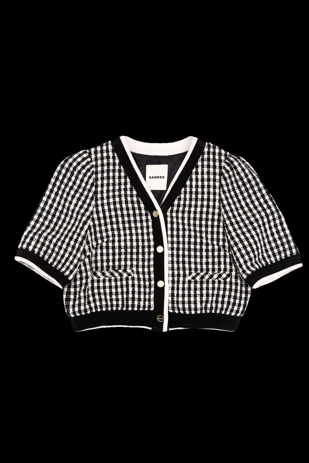 하운드투스 체크 트위드 가디건