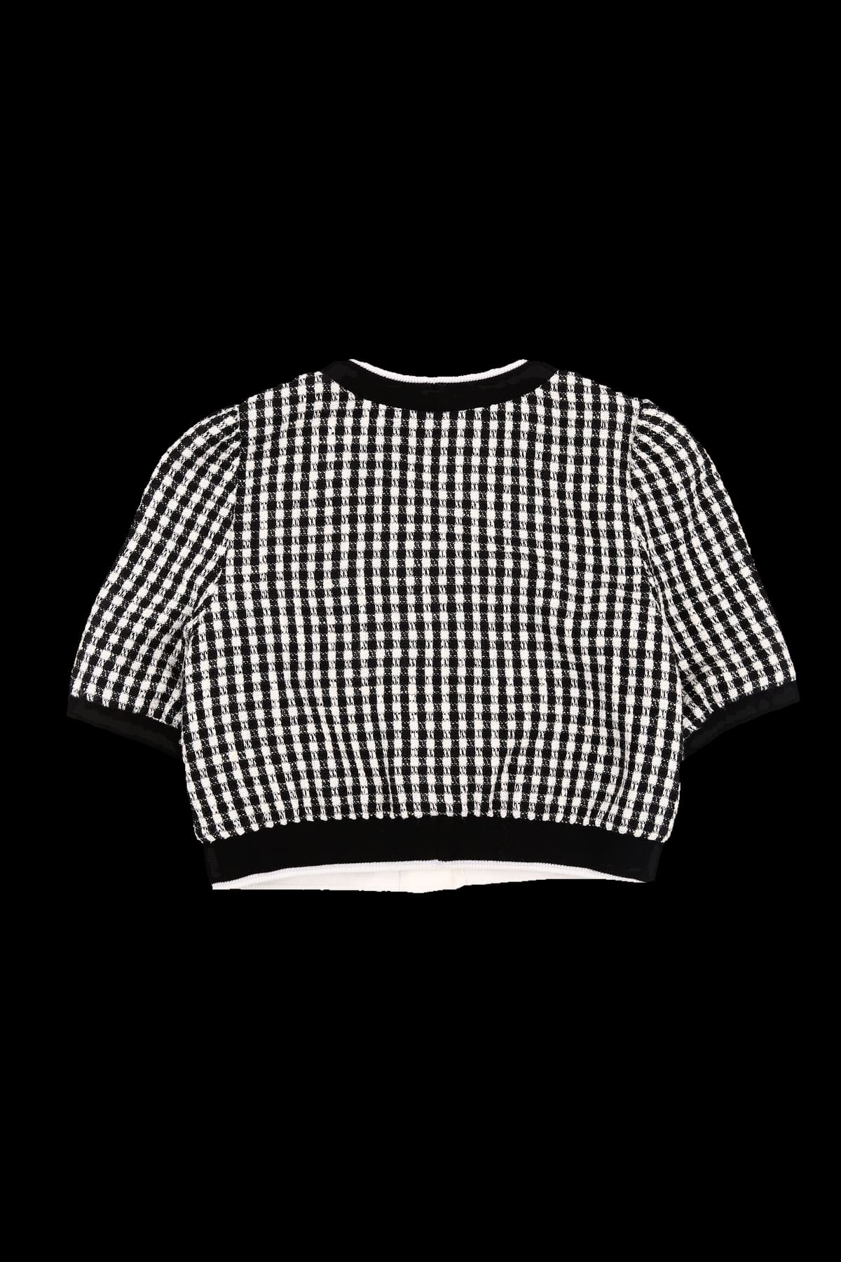 하운드투스 체크 트위드 가디건