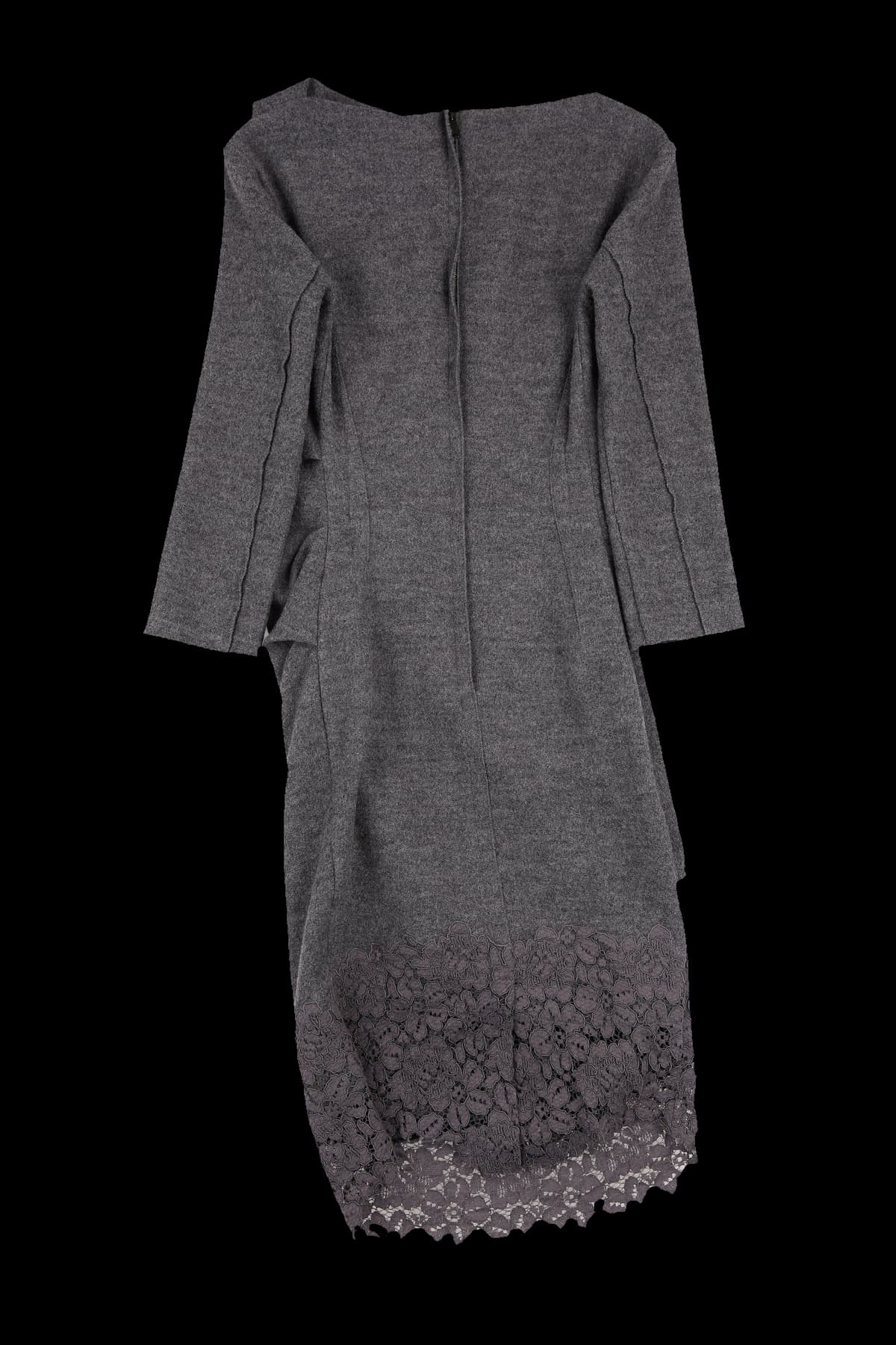 울 레이스 트리밍 원피스