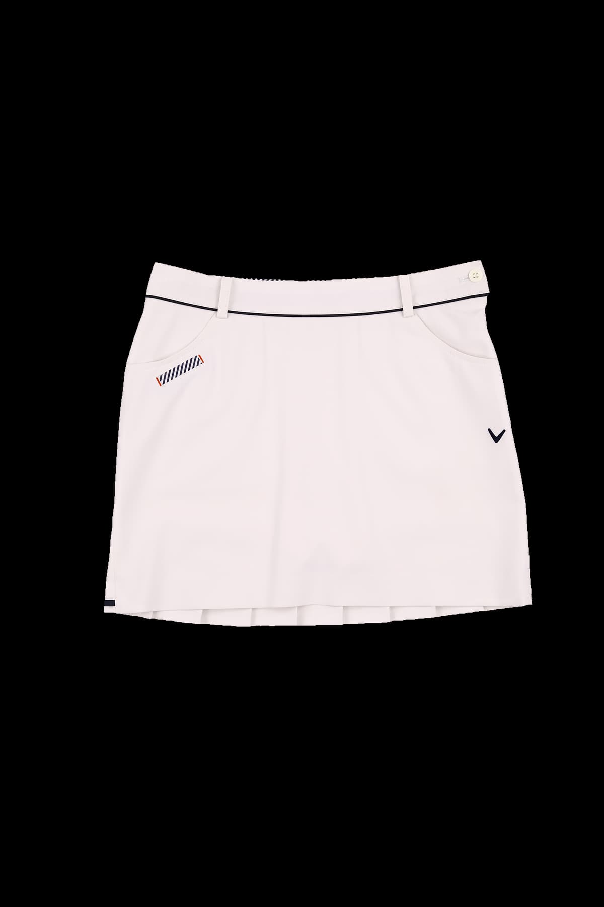 배색 라인 플리츠 스커트