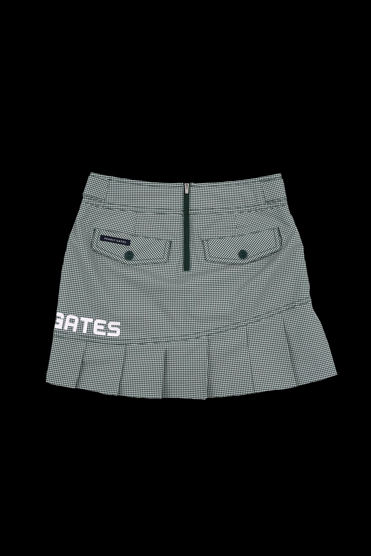 체크 패턴 플레어 스커트