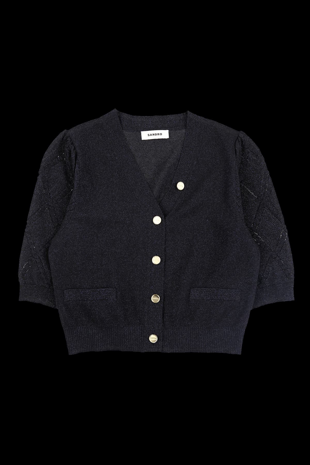 크롭 반팔 가디건