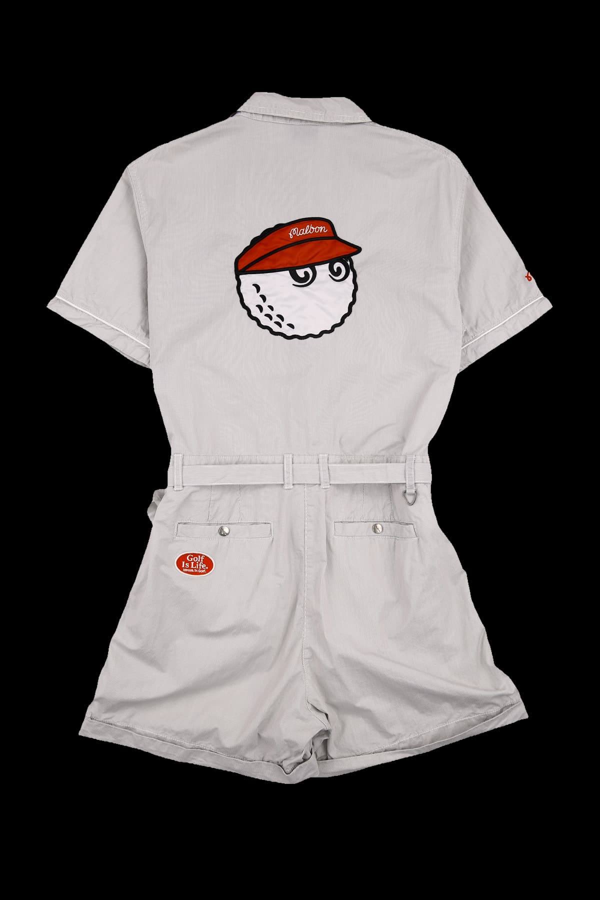 자수 반팔 점프수트