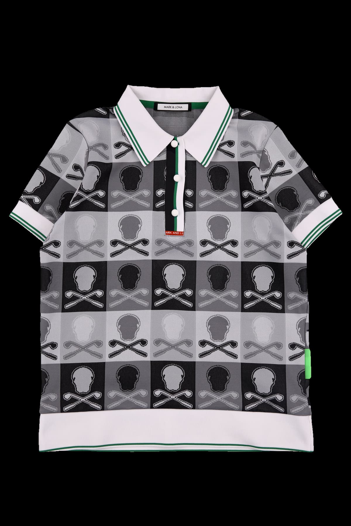 체크 패턴 반팔 카라티