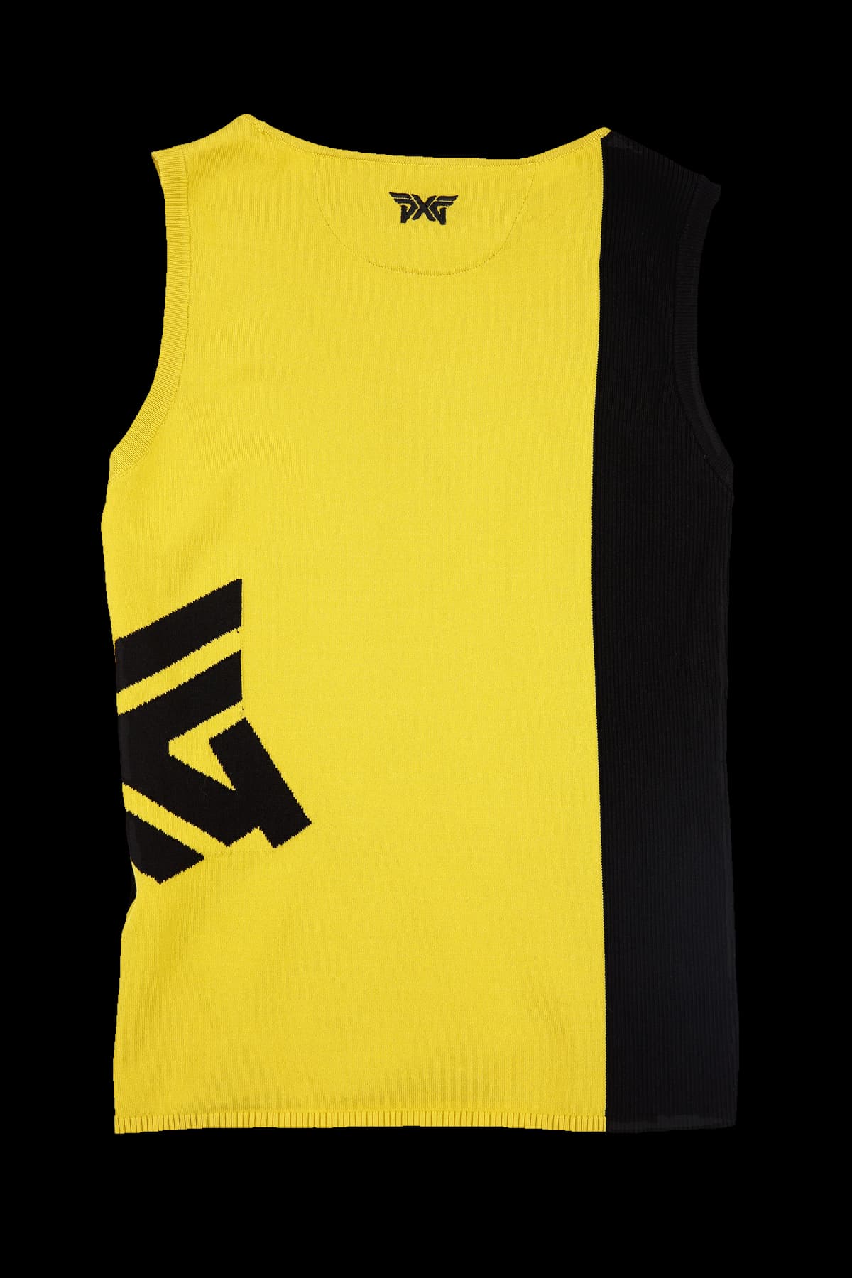 배색 민소매 니트