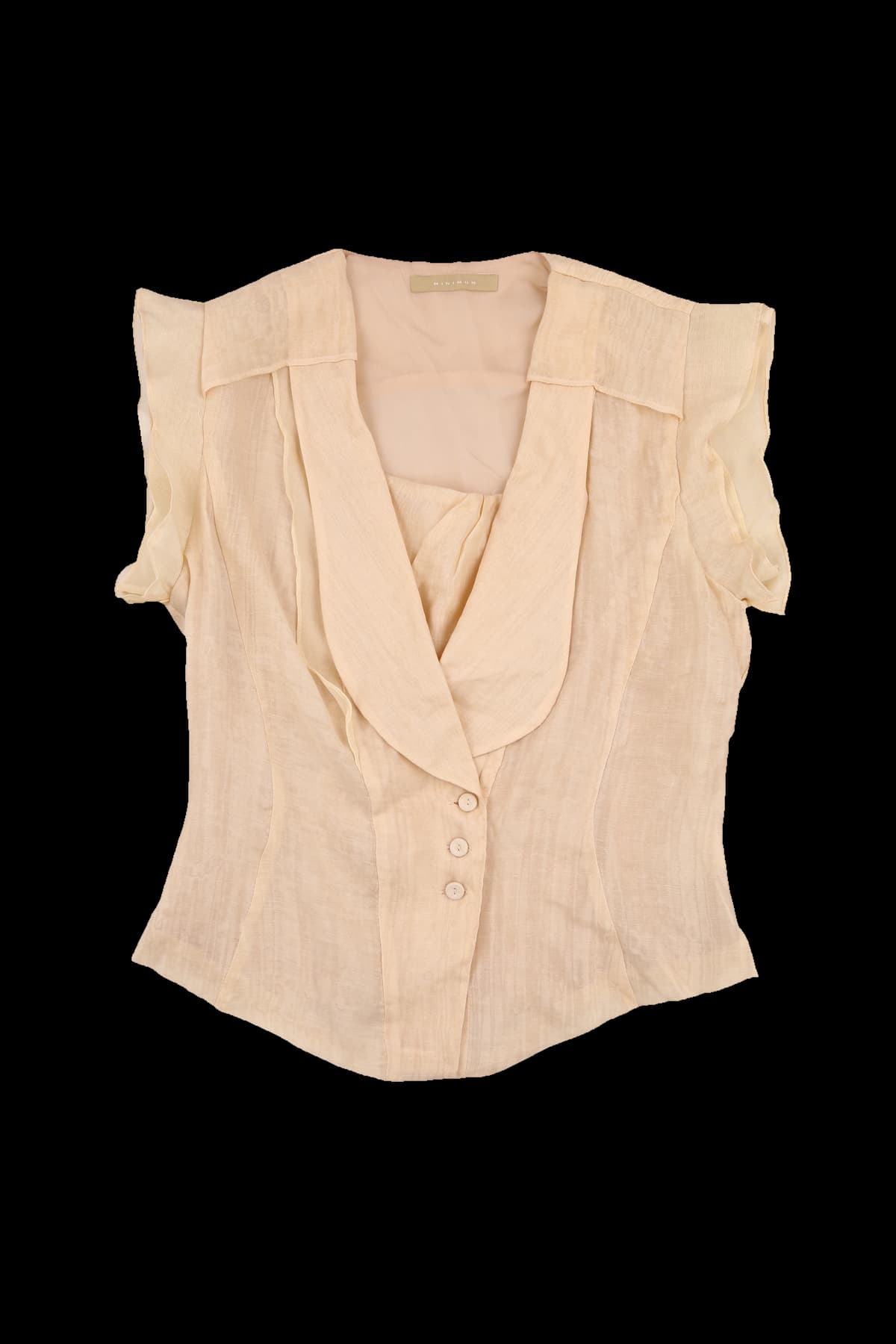 반팔 프릴 블라우스