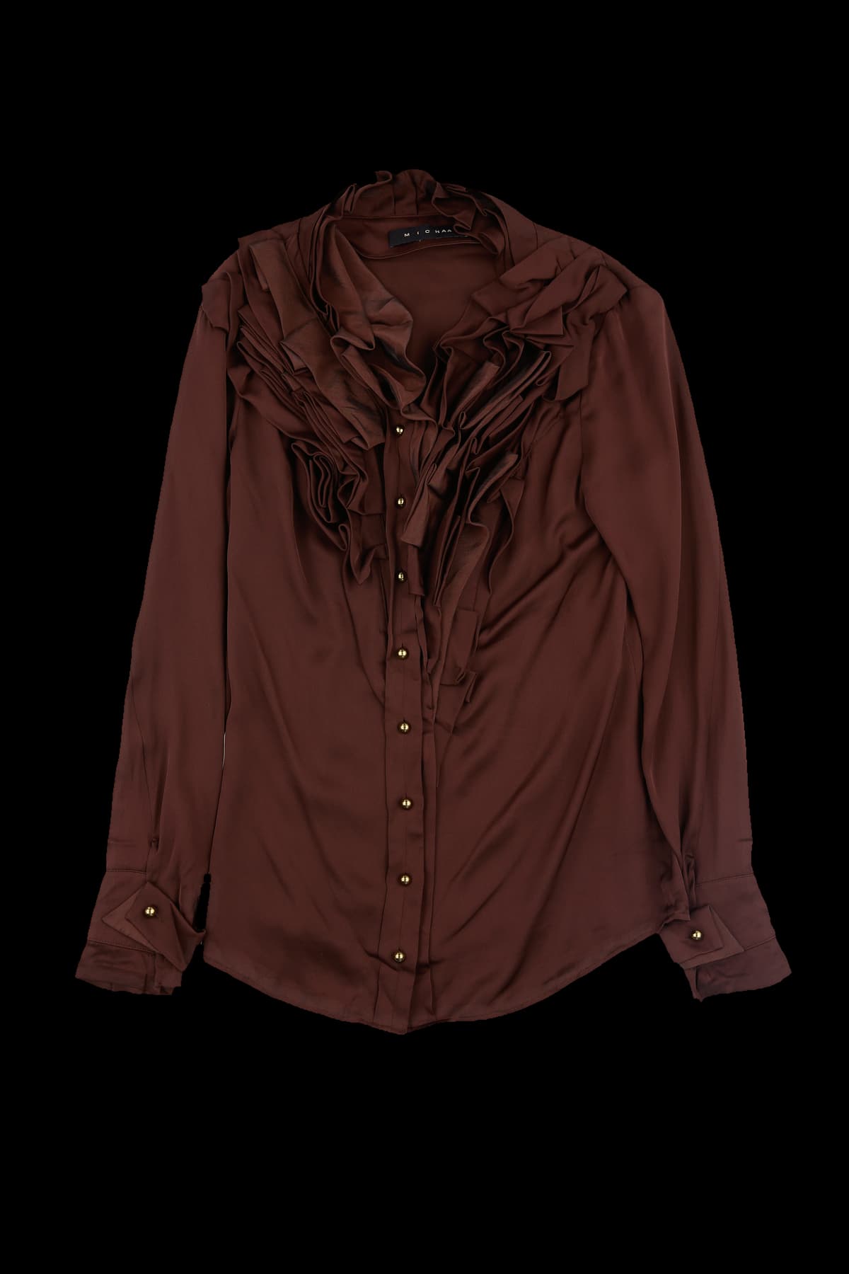 긴팔 프릴 블라우스