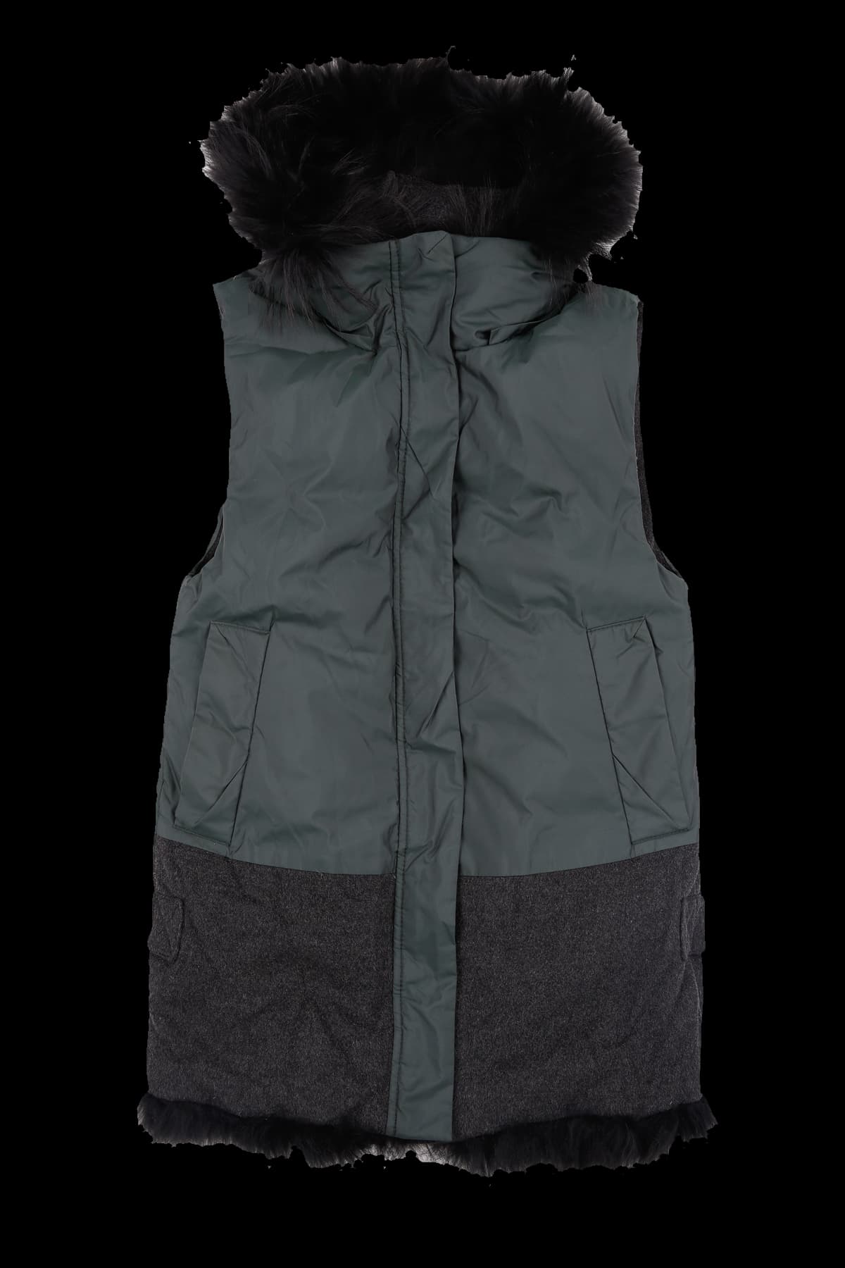 라쿤 퍼 패딩 베스트