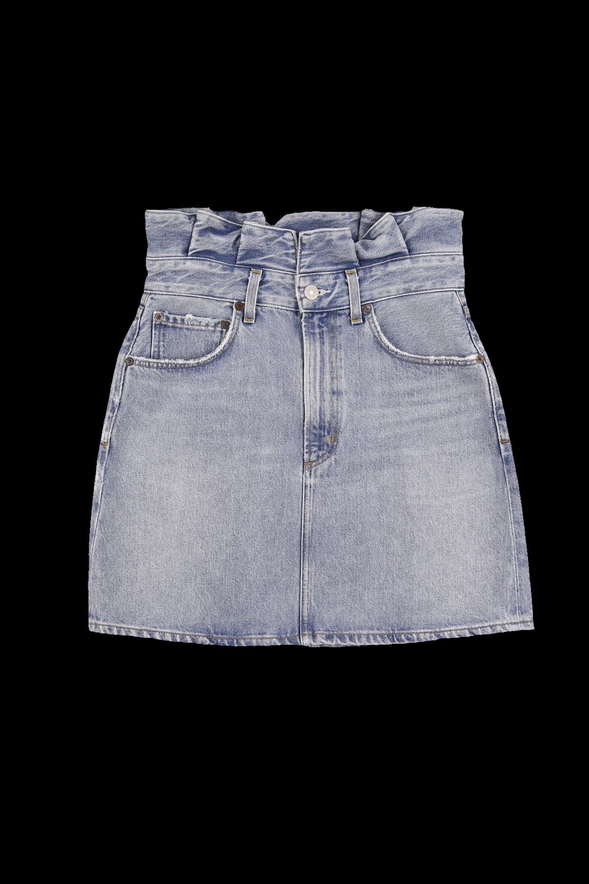 프릴 포인트 데님 스커트