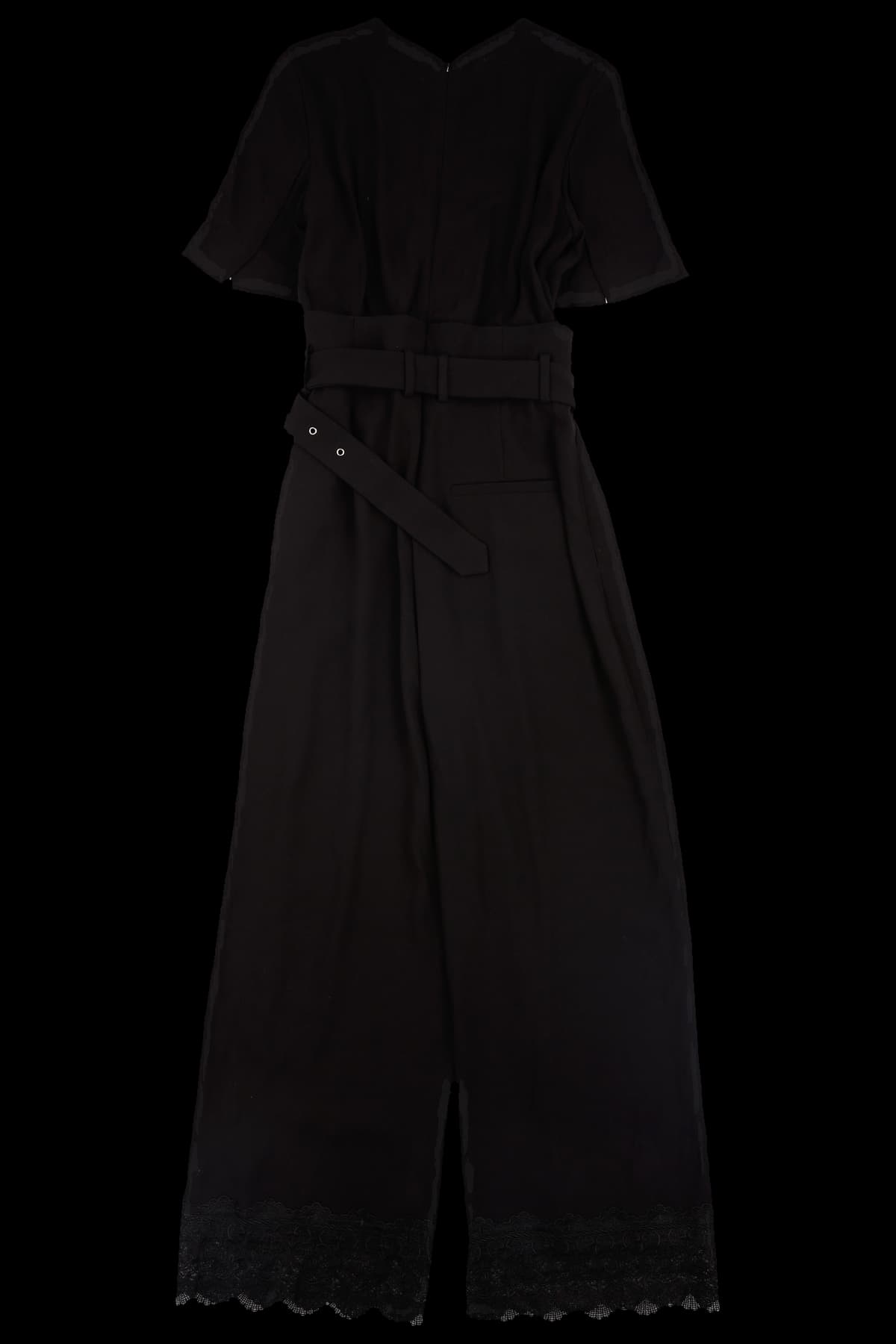 레이스 헴 벨티드 점프 수트