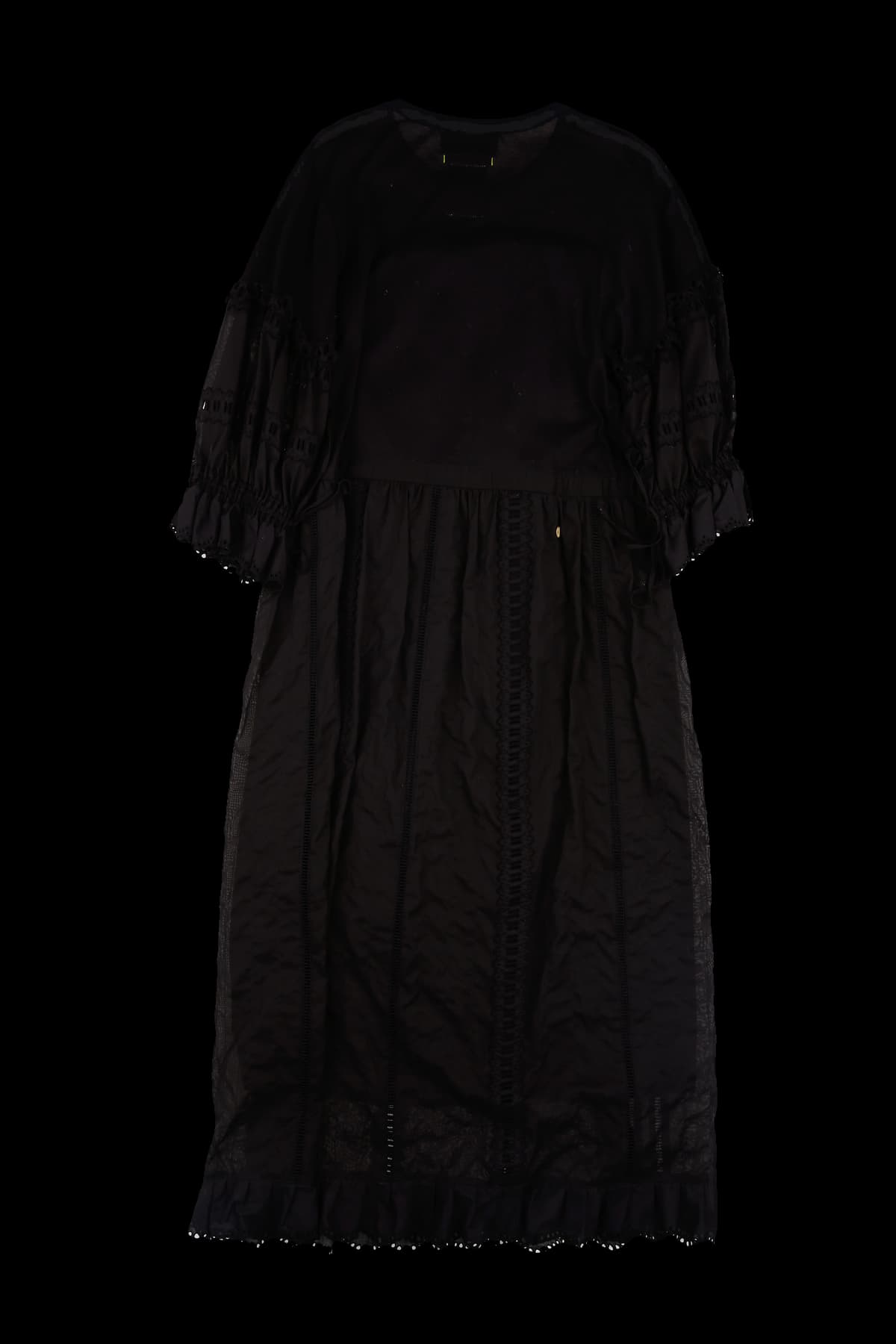 레이스 프릴 배색 원피스