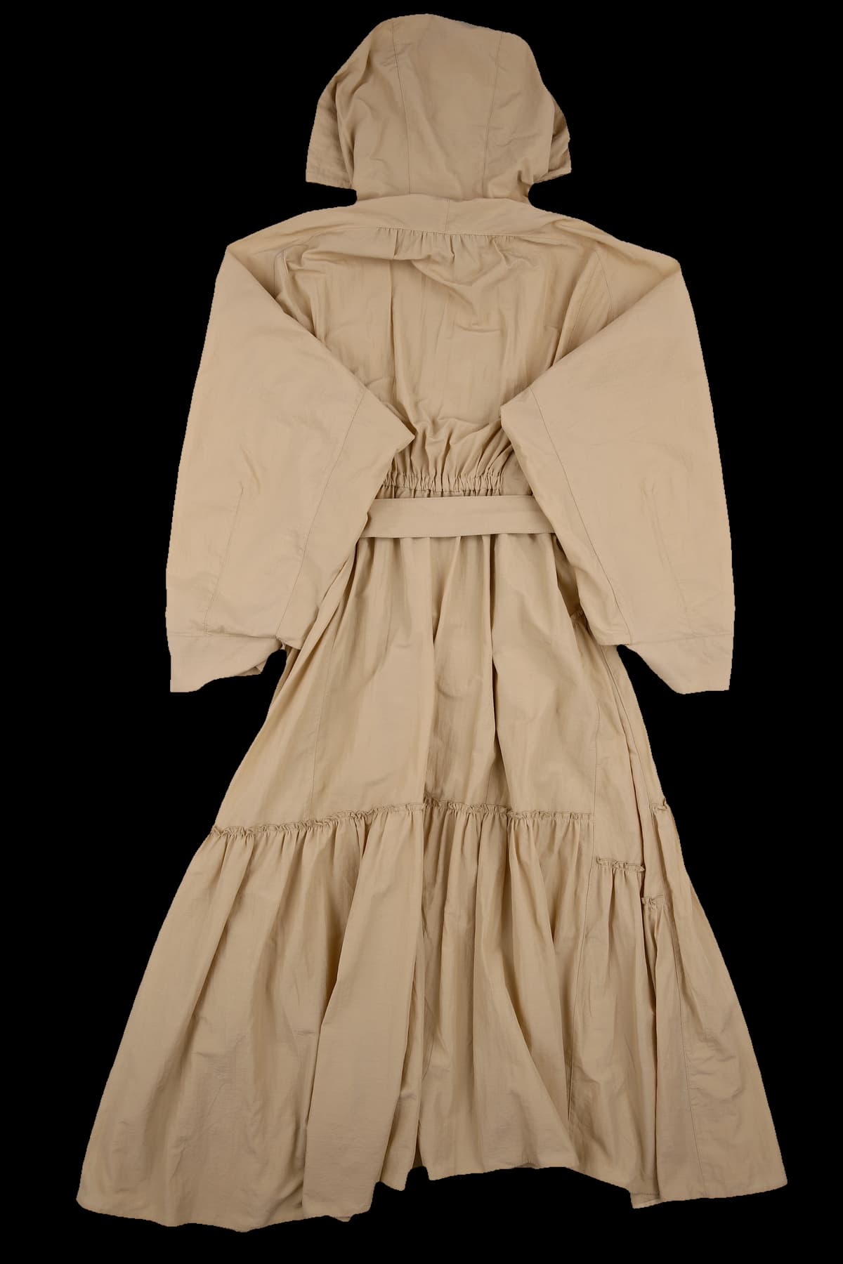 벨티드 후드 롱 자켓