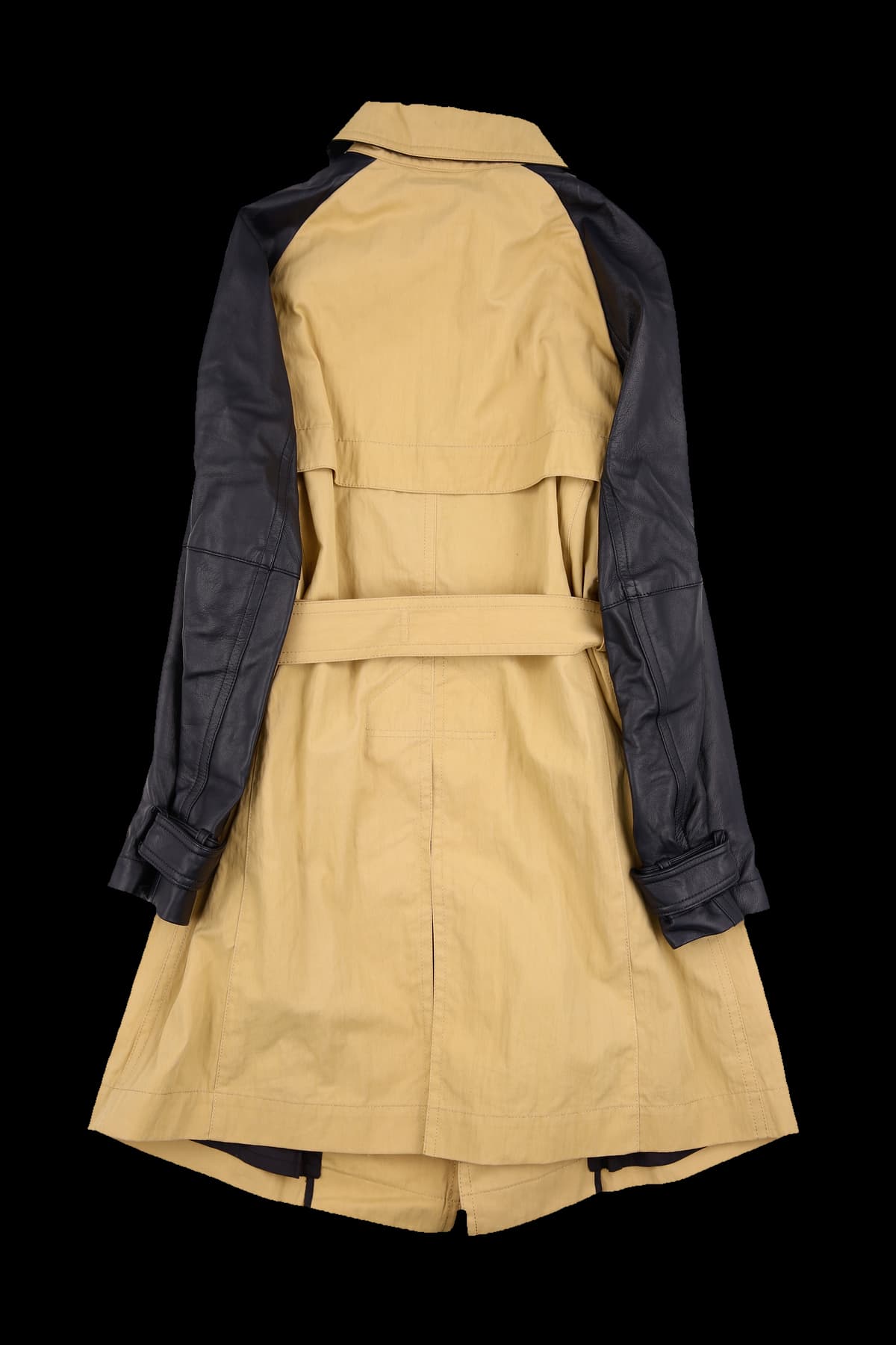 배색 슬리브 트렌치 코트