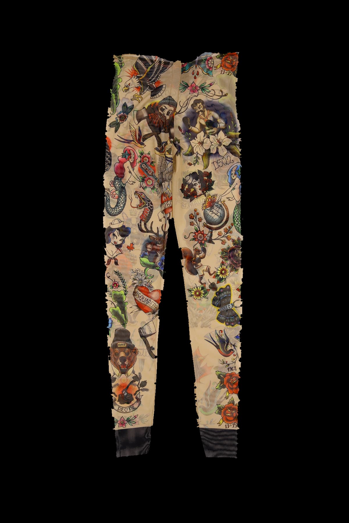 프린트 시스루 레깅스