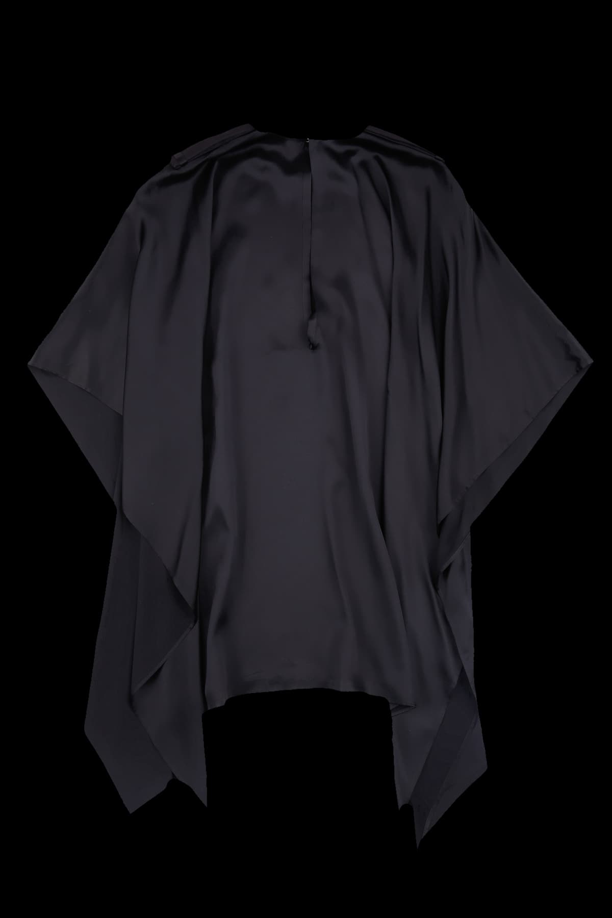 실크 케이프 블라우스