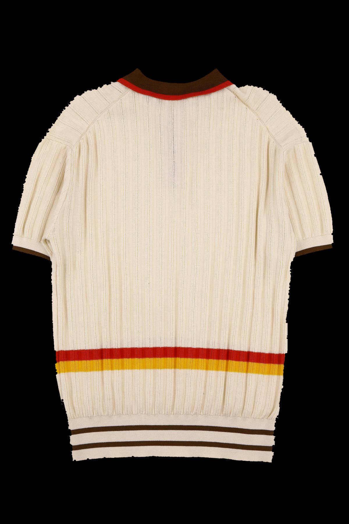 배색 시보리 반팔 니트