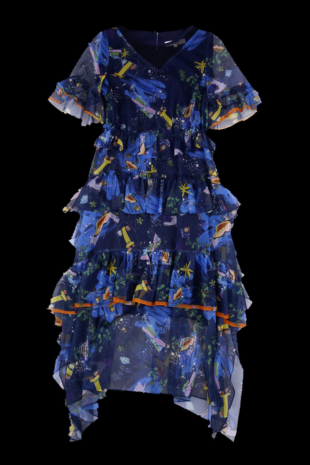 프린트 시스루 원피스