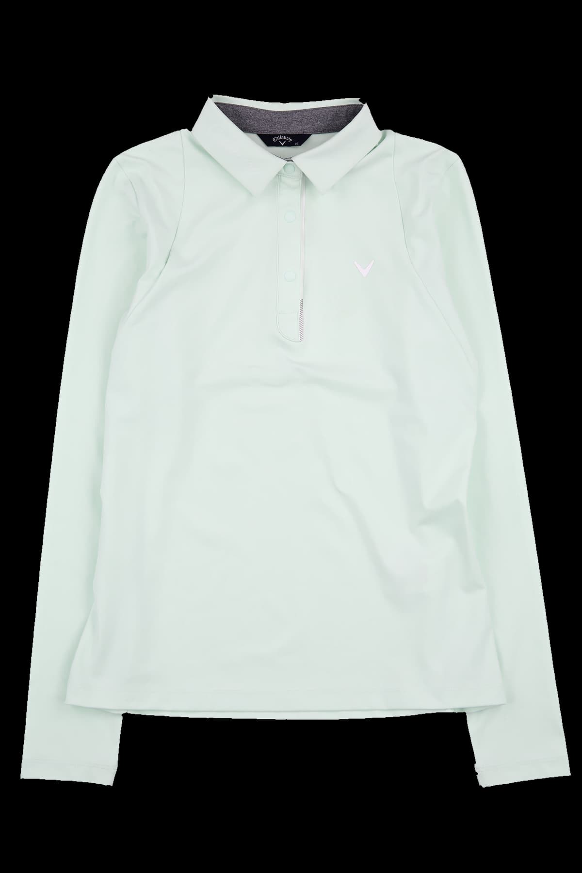 민트 카라 긴팔 티