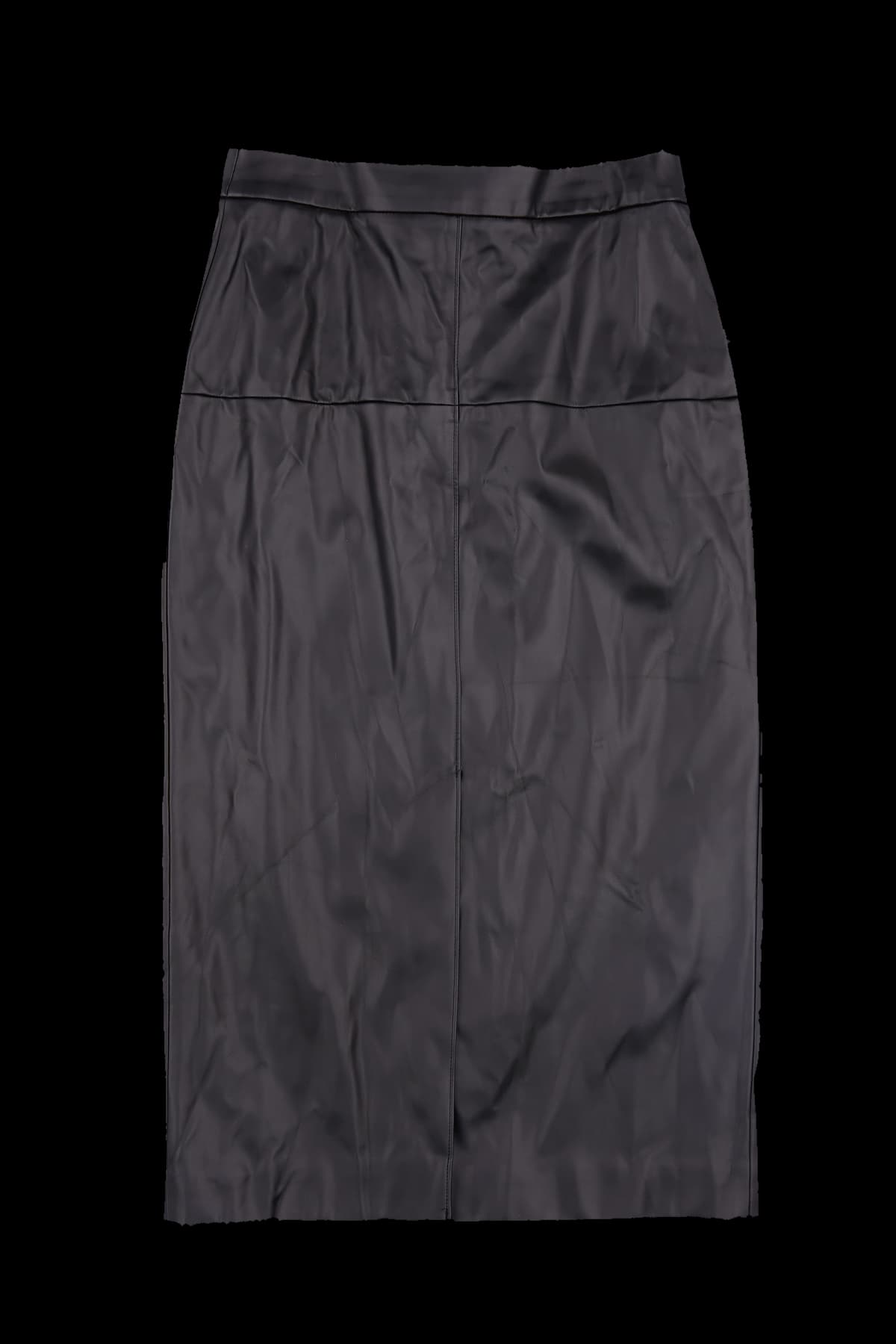 레더 미디 스커트