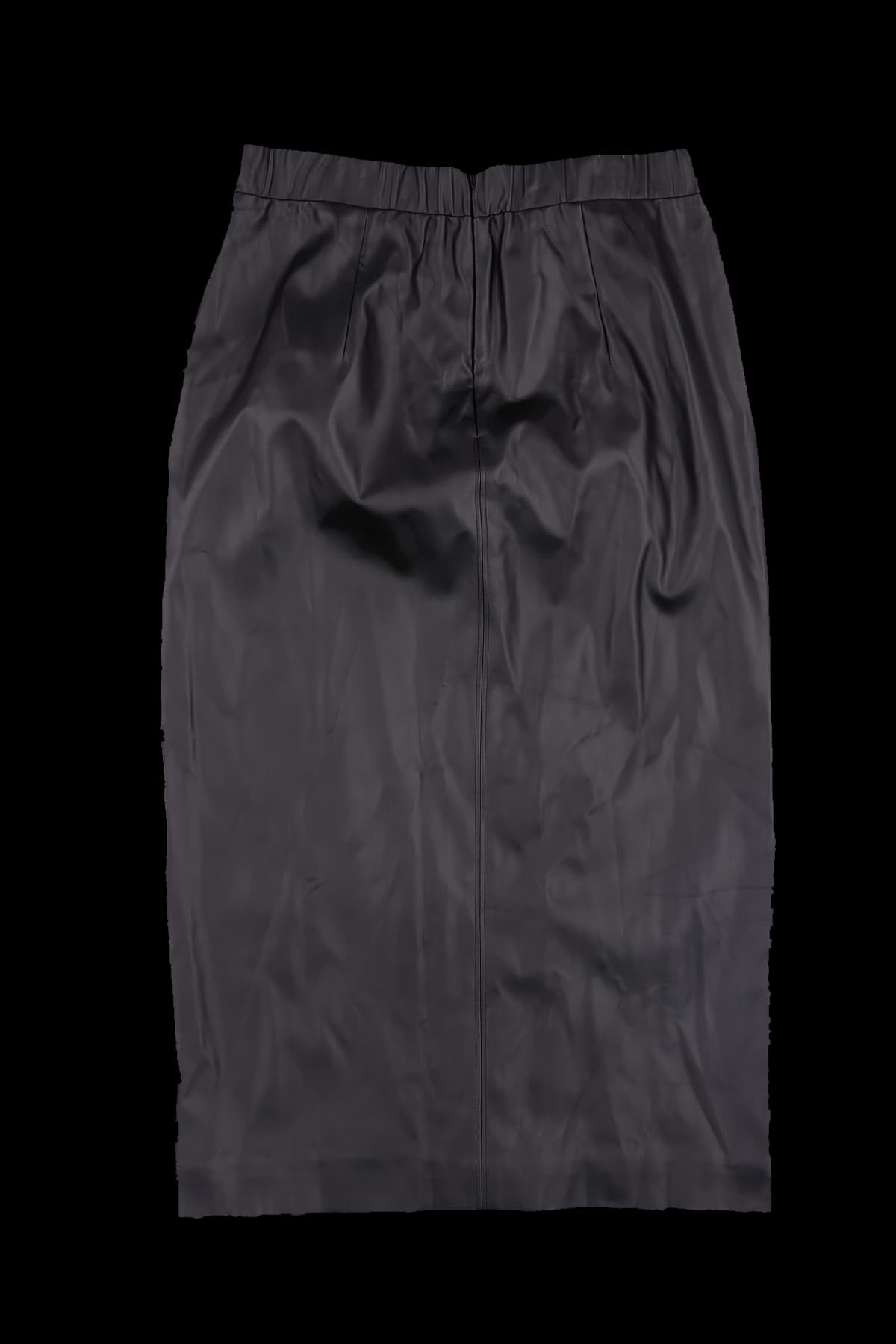 레더 미디 스커트