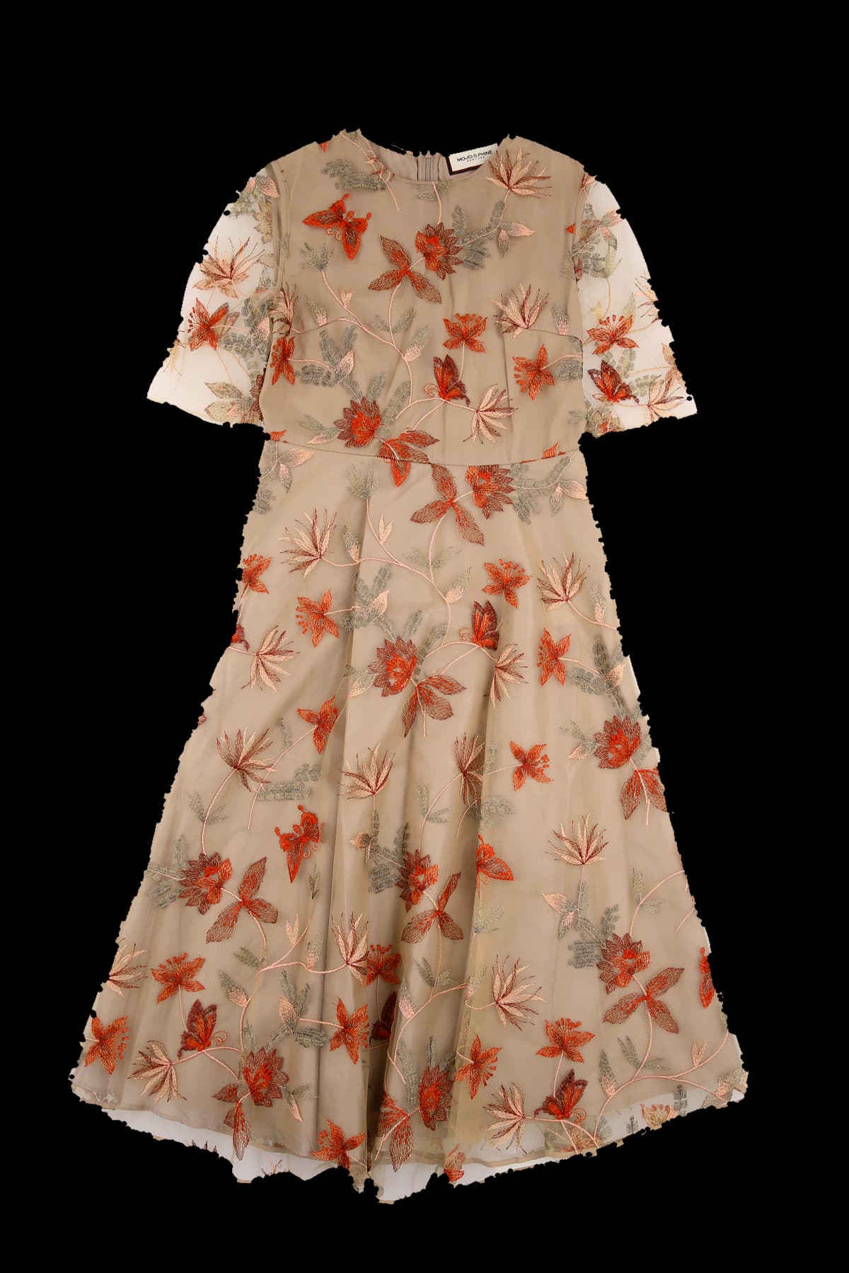 플로럴 시스루 슬리브 원피스