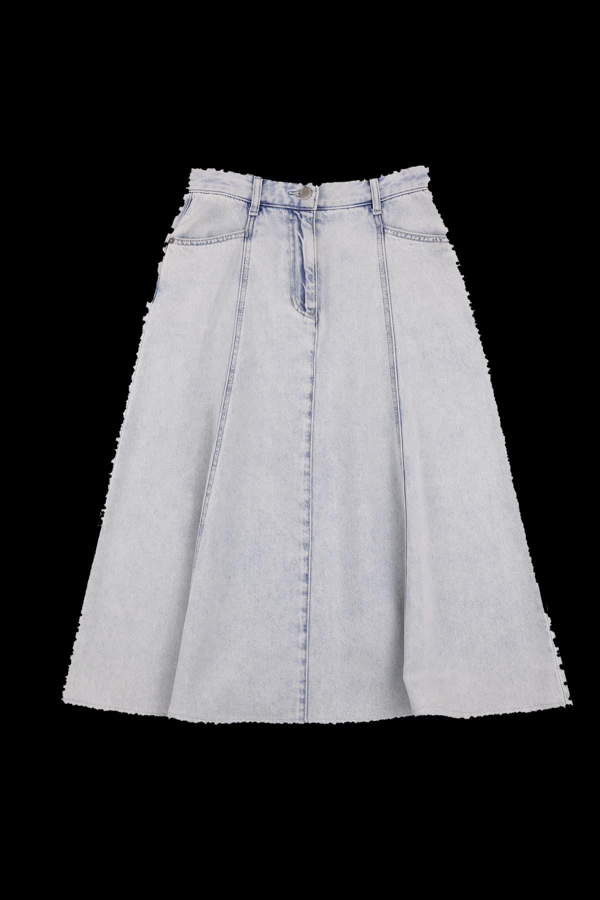 데님 플레어 롱 스커트