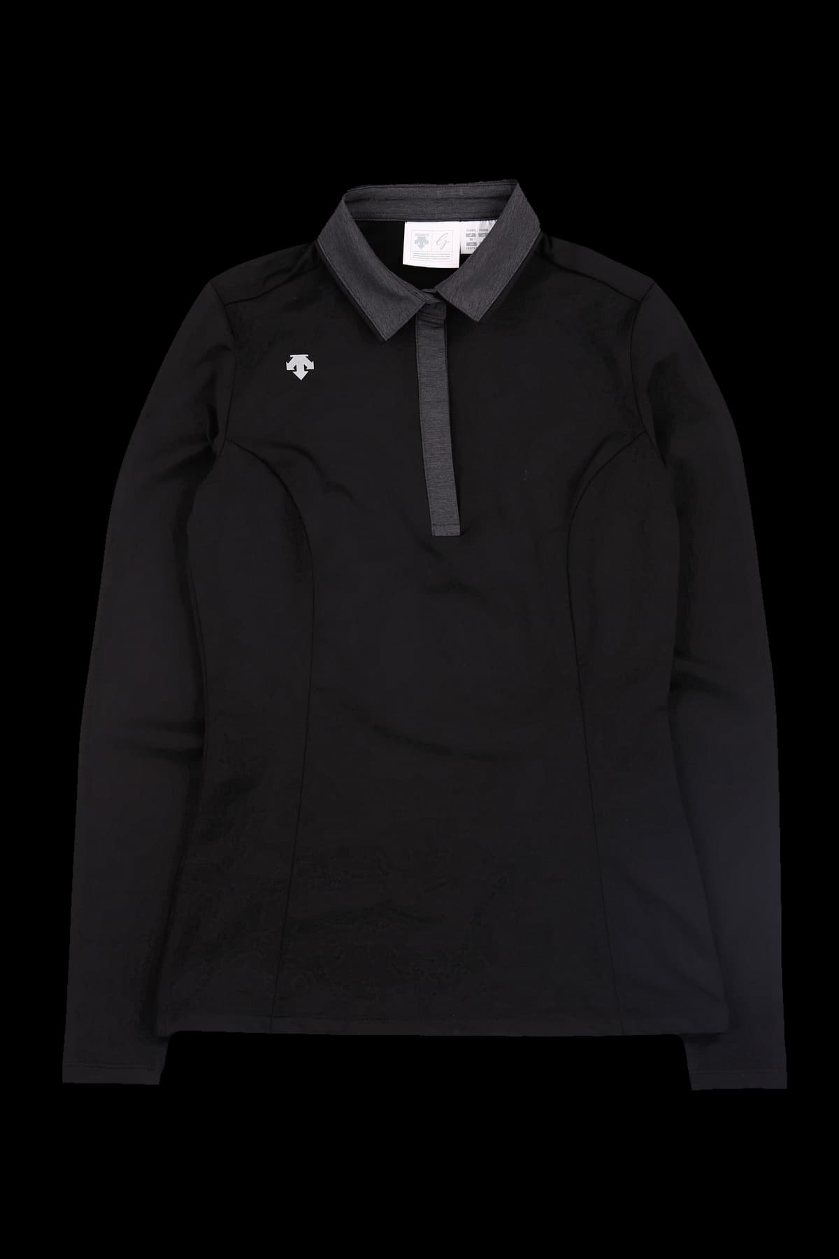 카라 절개 배색 티