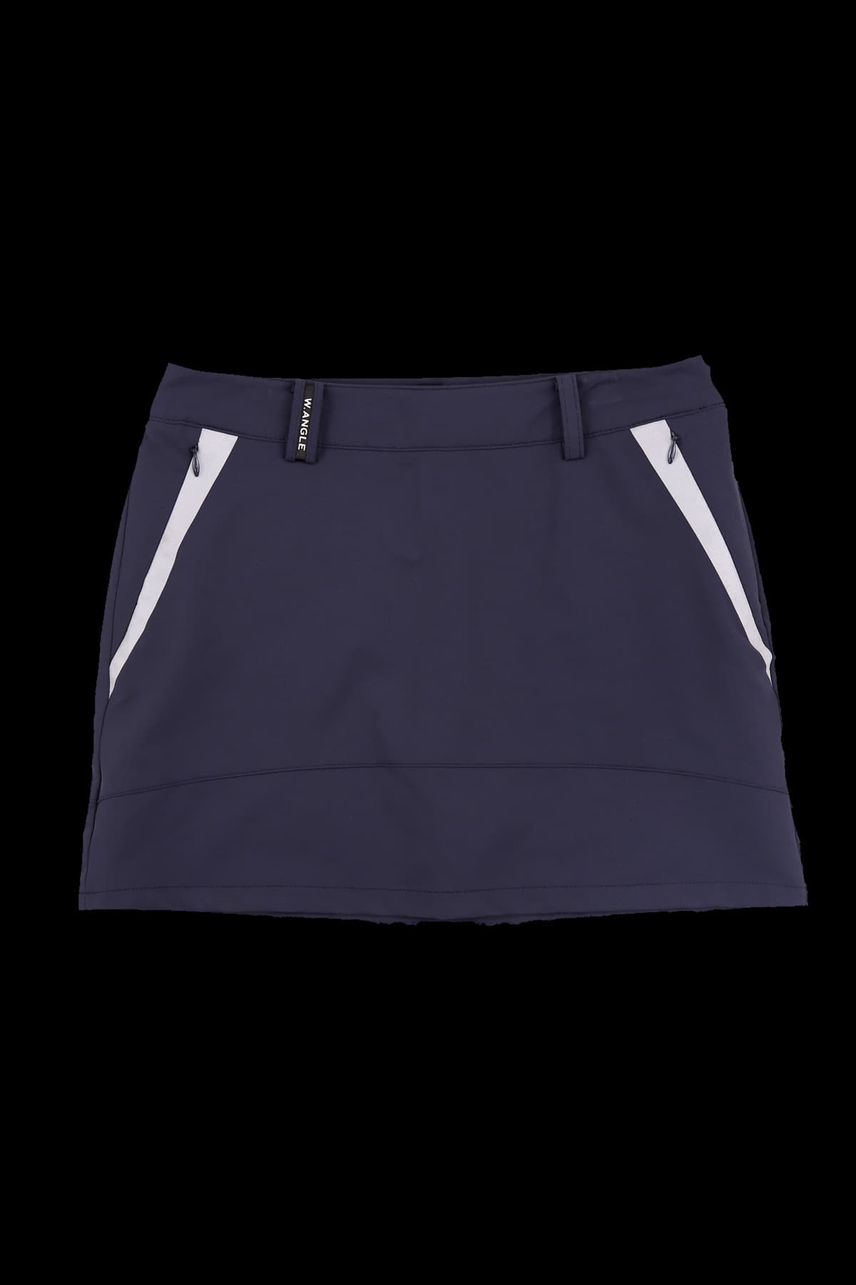 사선 배색 스커트