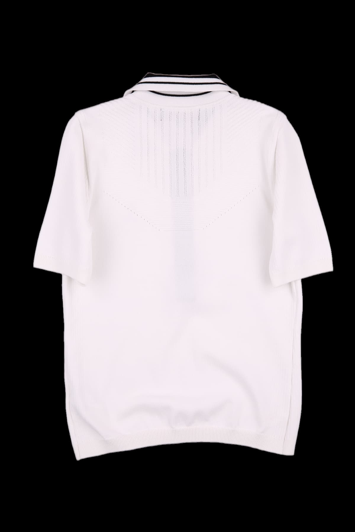 스트라이프 카라 반팔 니트