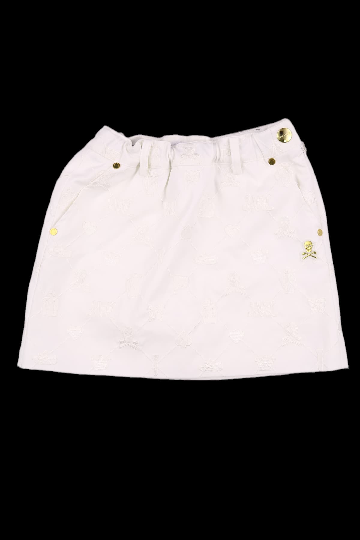 로고 자수 밴딩 스커트