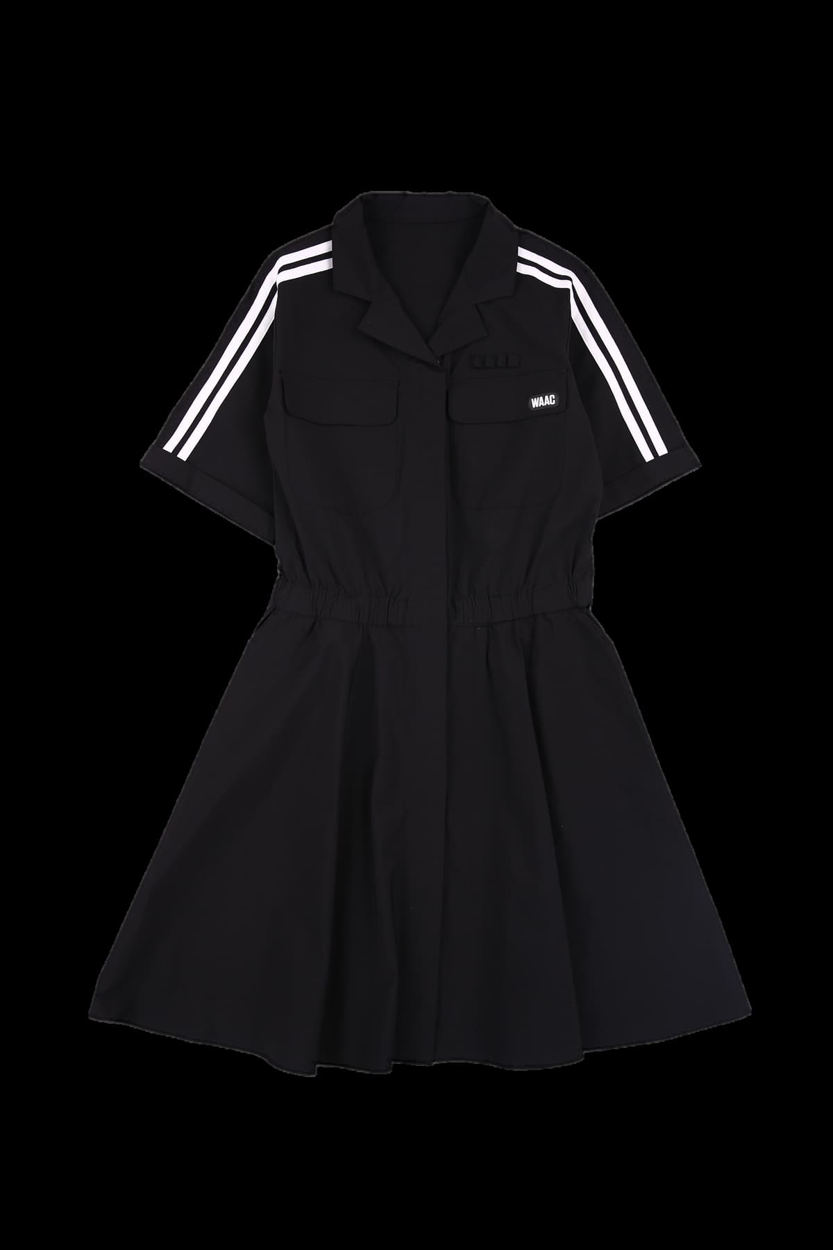 우븐 반팔 원피스