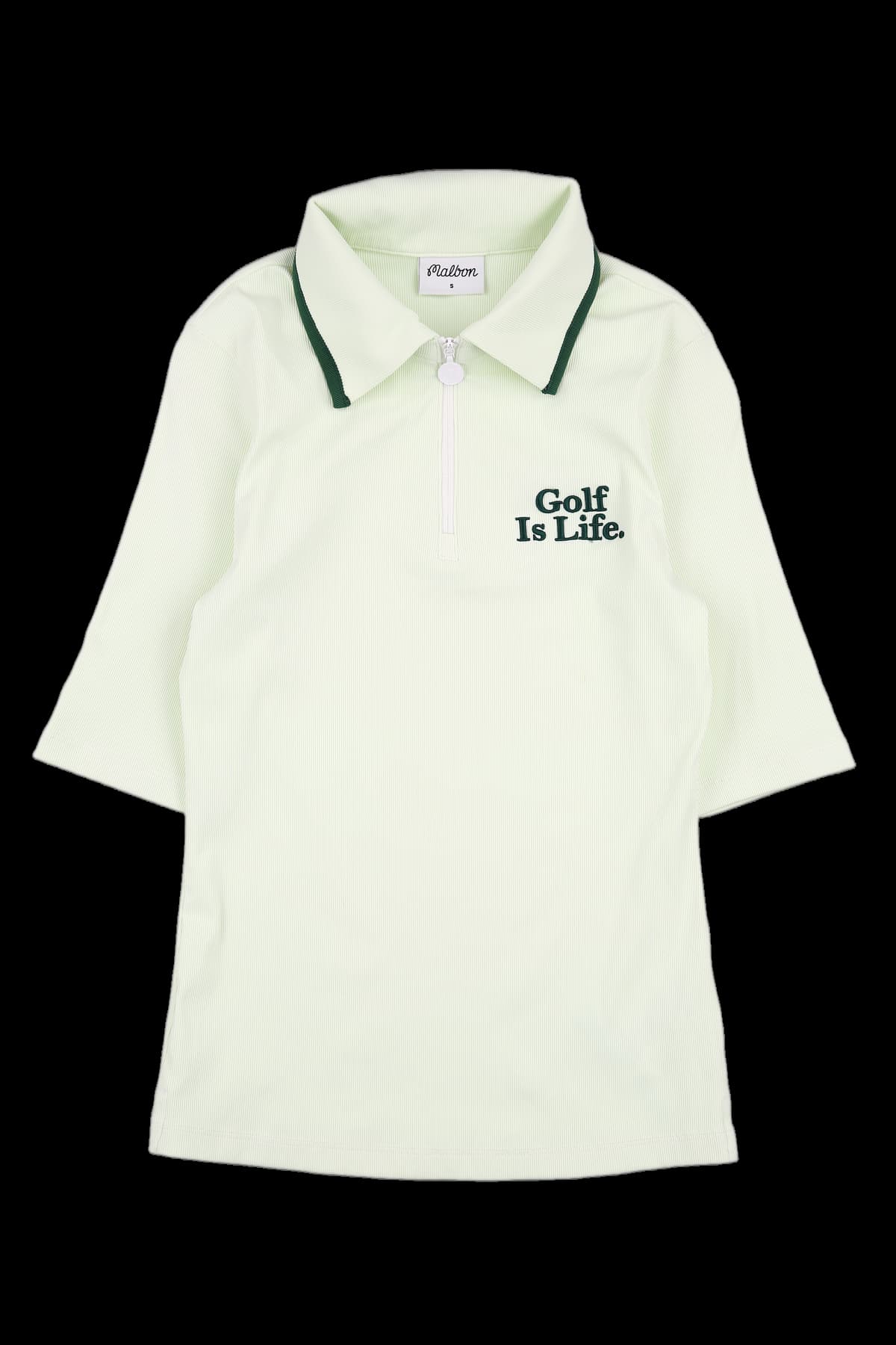 스트레치 하프집업 반팔 카라티