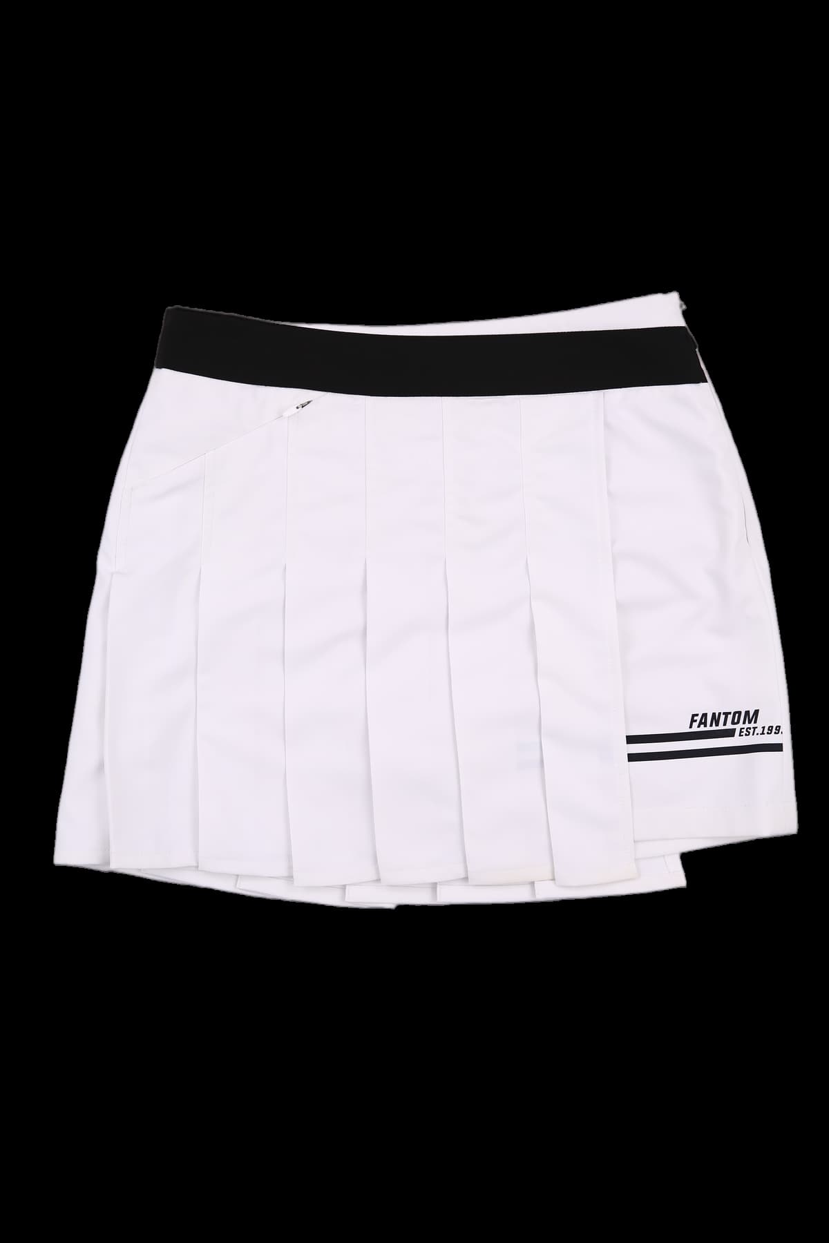 로고 플리츠 스커트